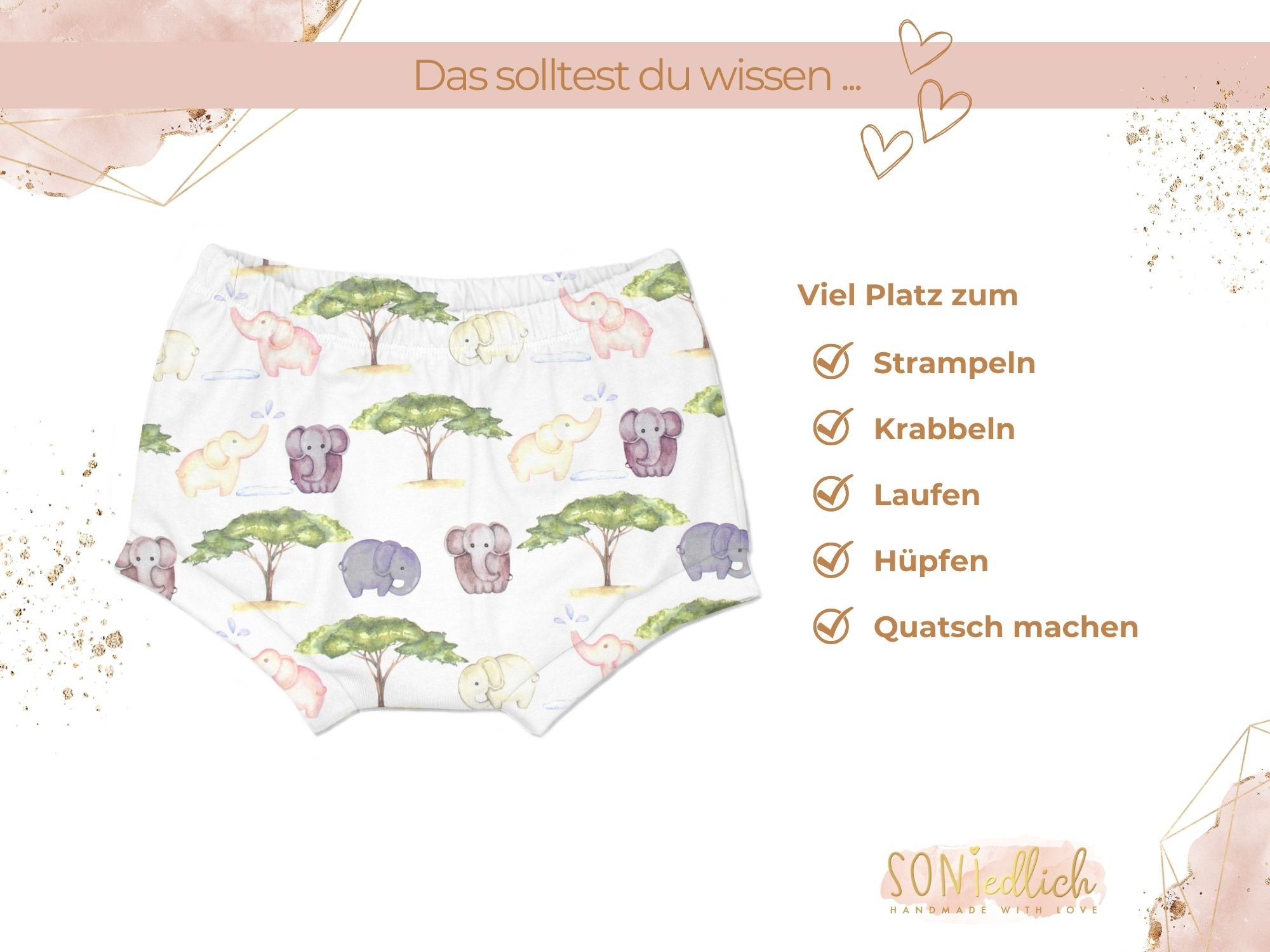 Bummie für Babys und Kinder "Elefanten" Beschreibung2