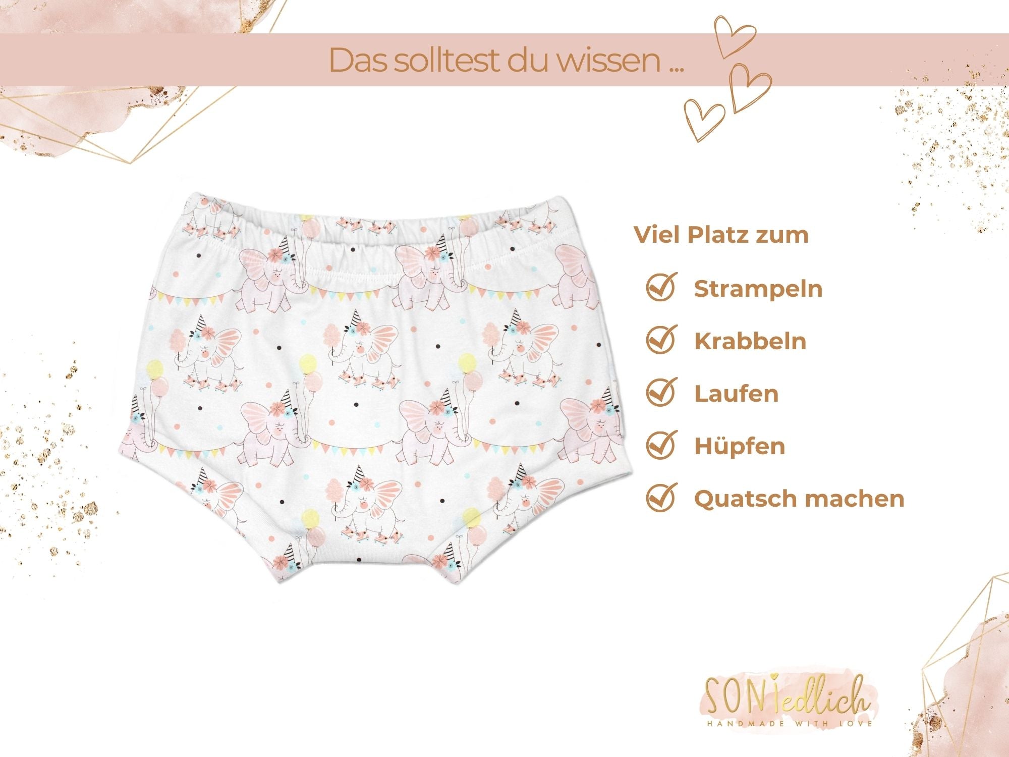 Bummie für Babys und Kinder „Elefanten Geburtstag" Beschreibung2