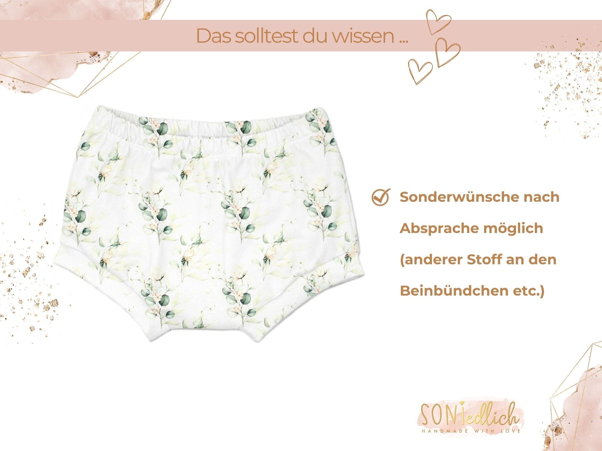 Bummie für Babys und Kinder „Eukalyptus“ Sonderwünsche