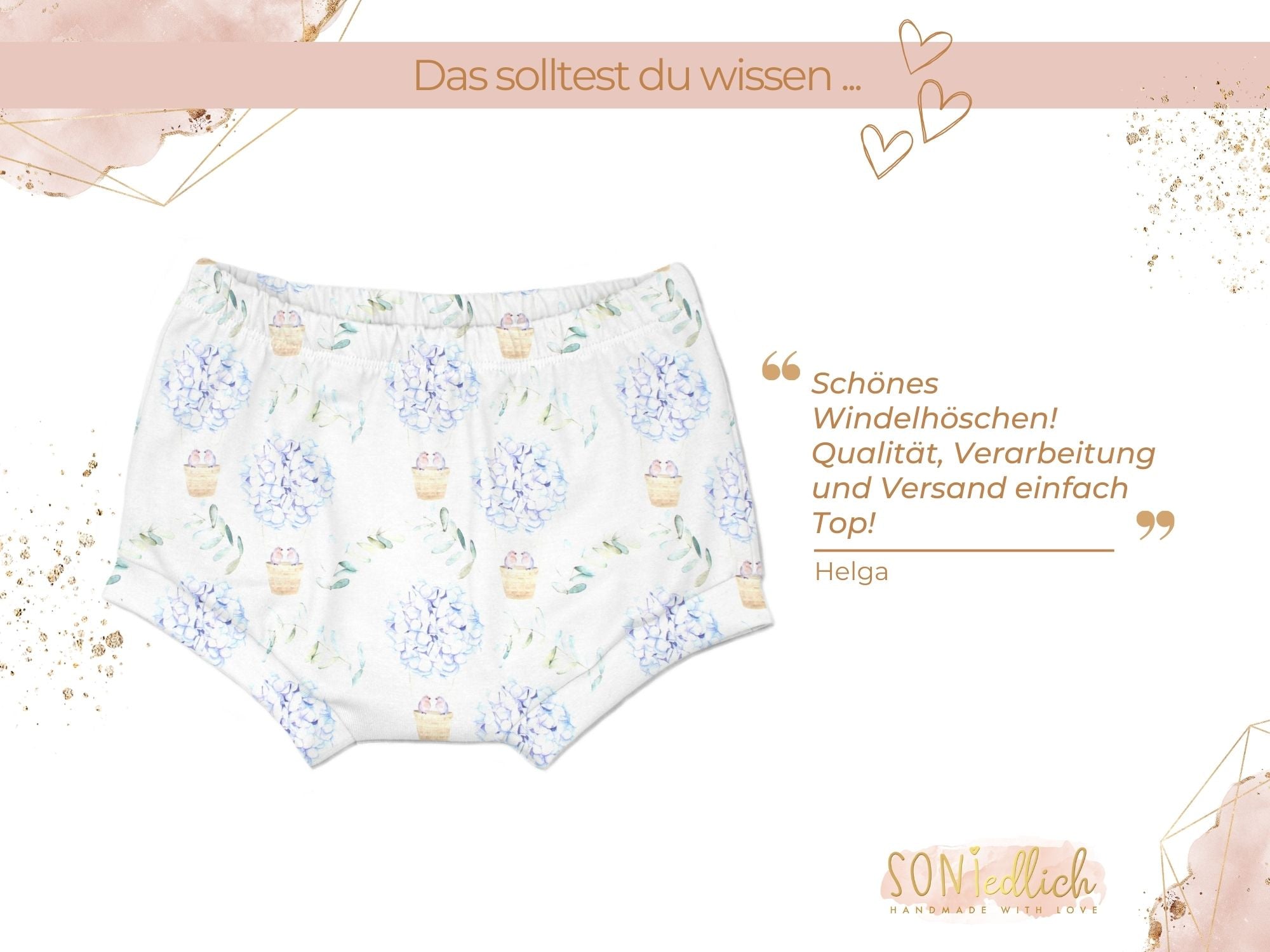 Bummie für Babys und Kinder „flowerballon“ Bemerkung