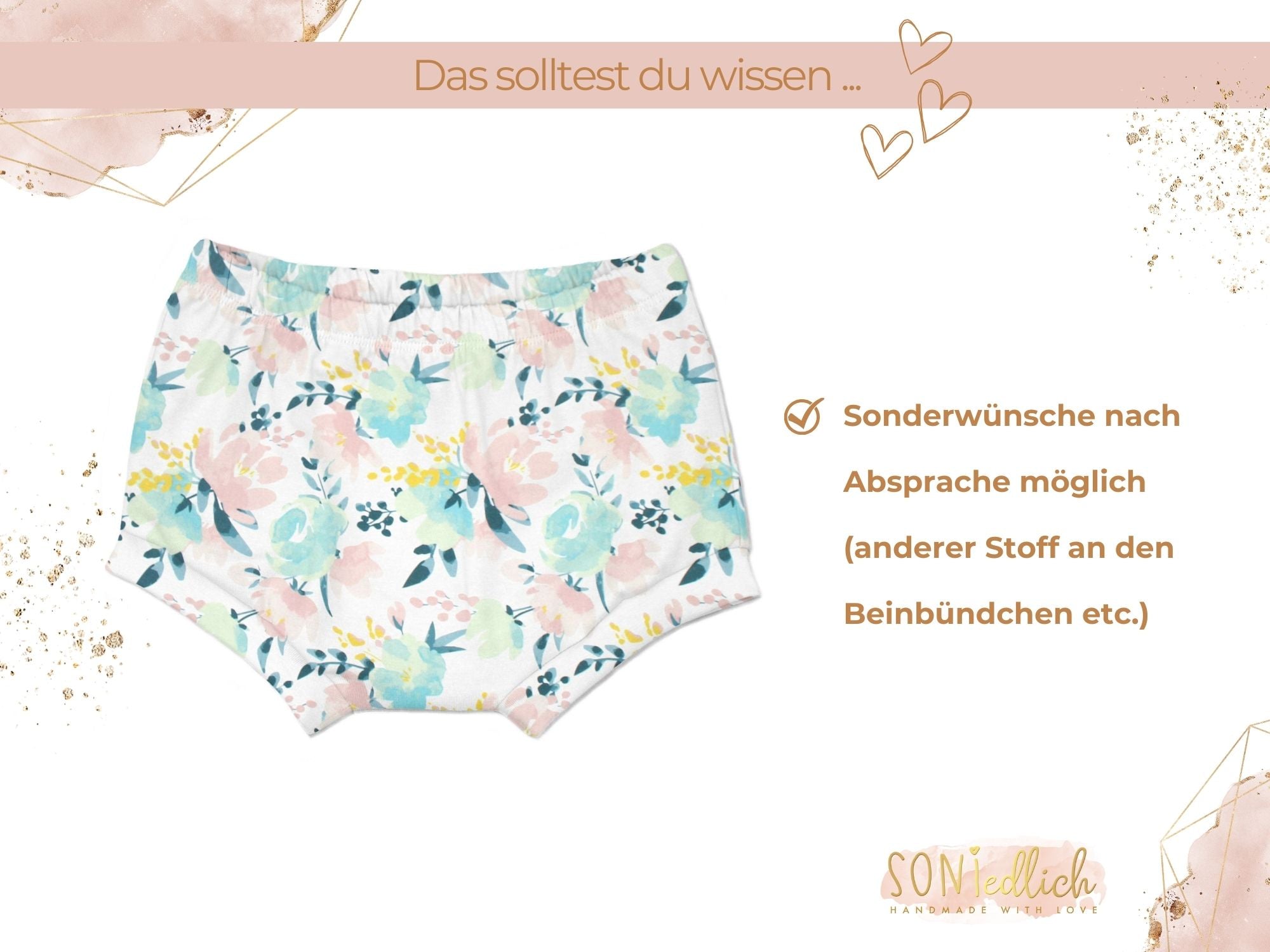 Bummie für Babys und Kinder „flowergarden“ Sonderwünsche