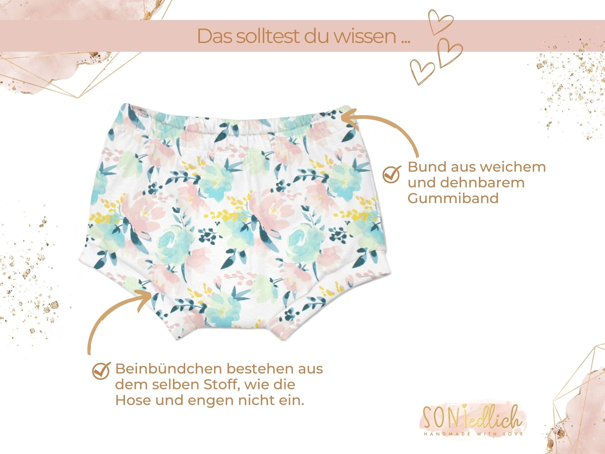 Bummie für Babys und Kinder „flowergarden“ Details