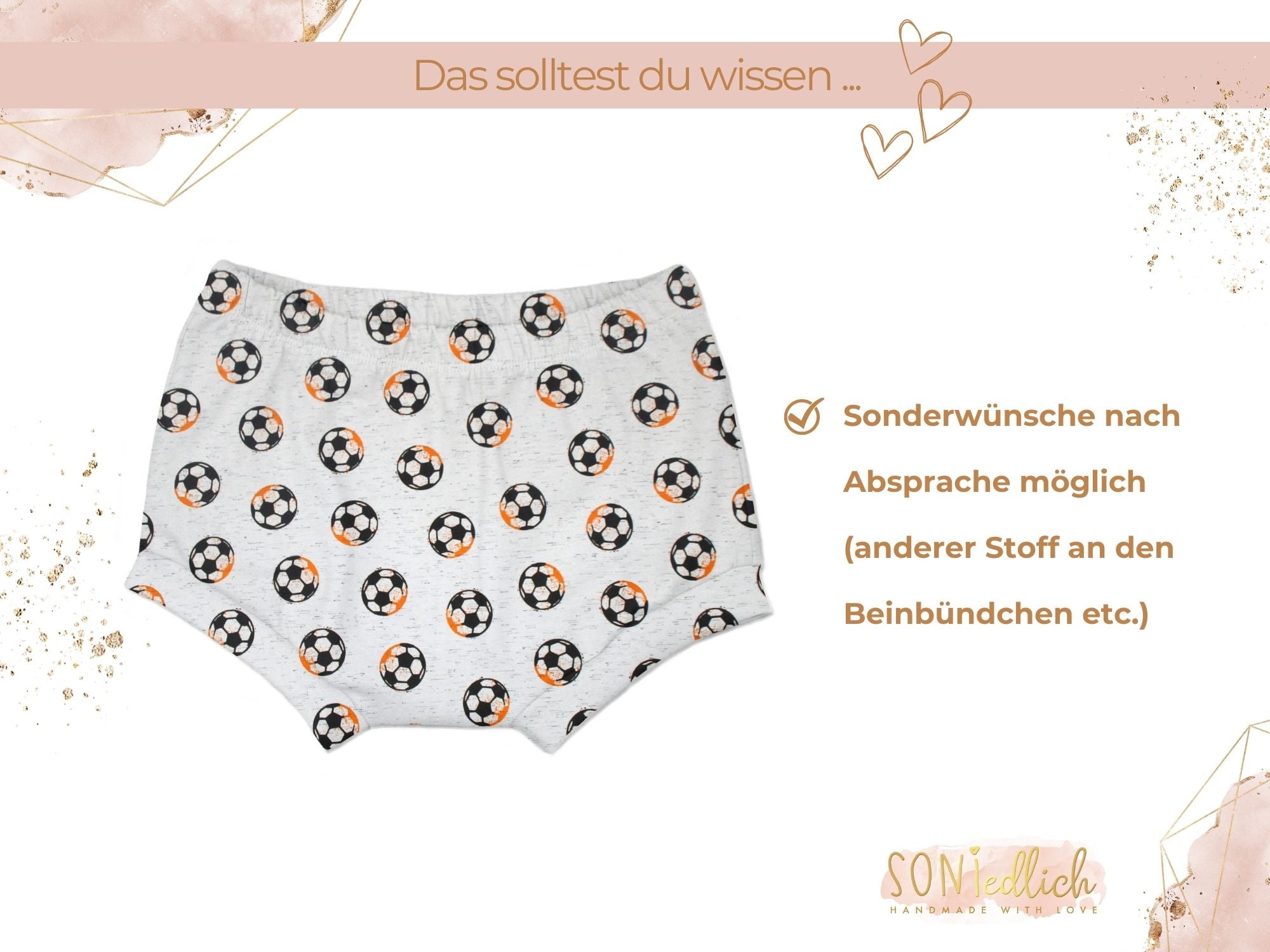 Bummie für Babys und Kinder „Fußball“ Sonderwünsche