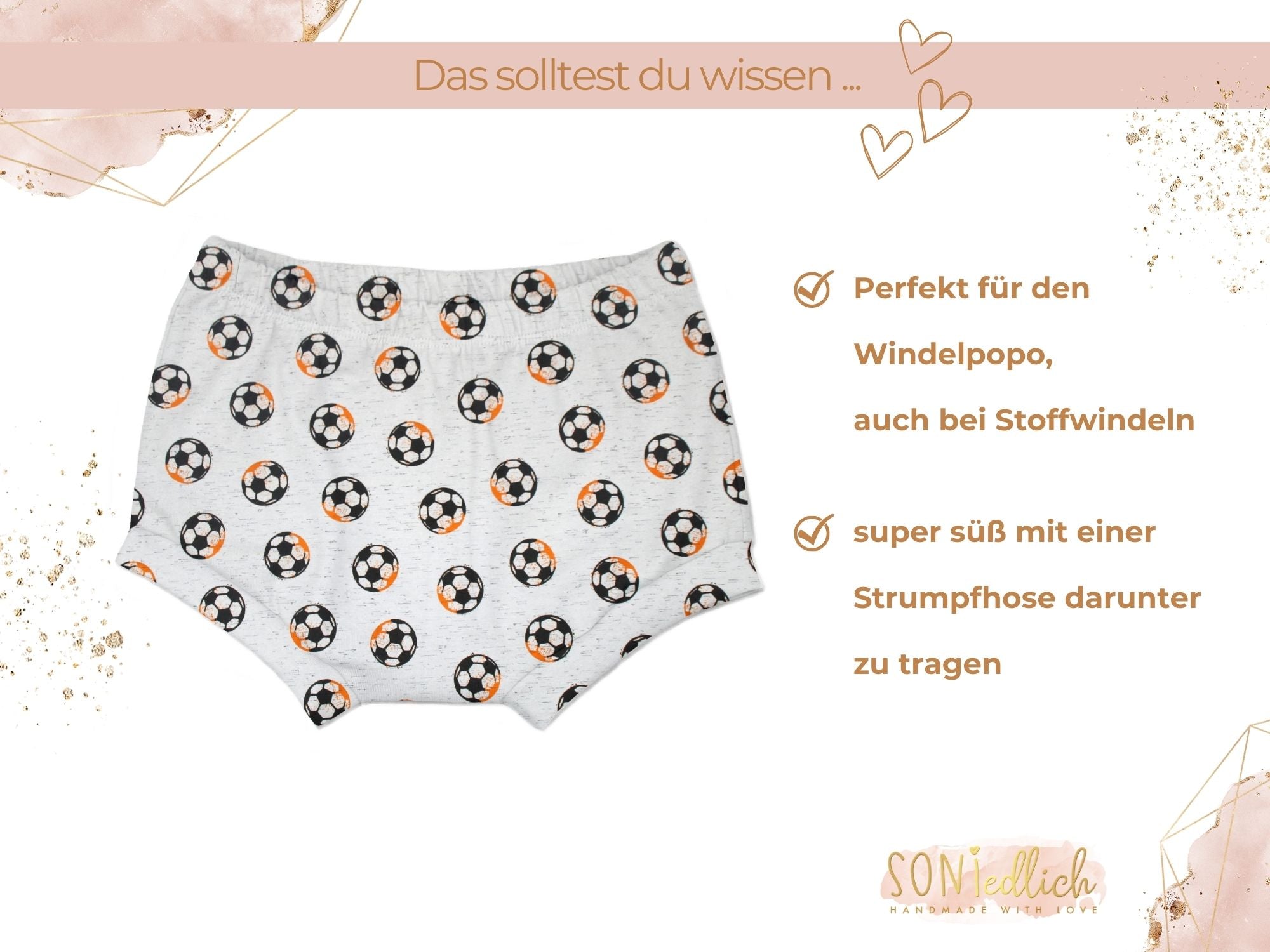 Bummie für Babys und Kinder „Fußball“ Beschreibung1