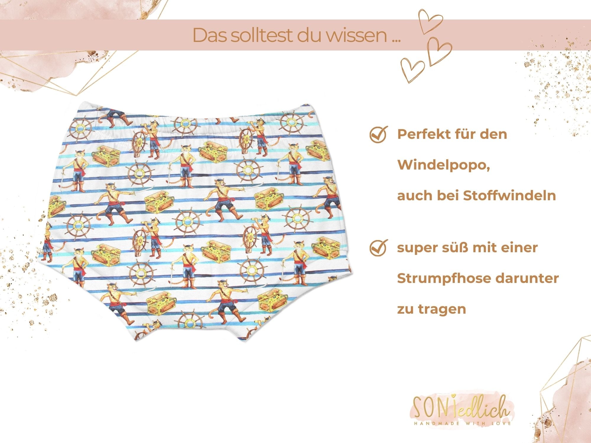 Bummie für Babys und Kinder „gestiefelter Kater“ Beschreibung1