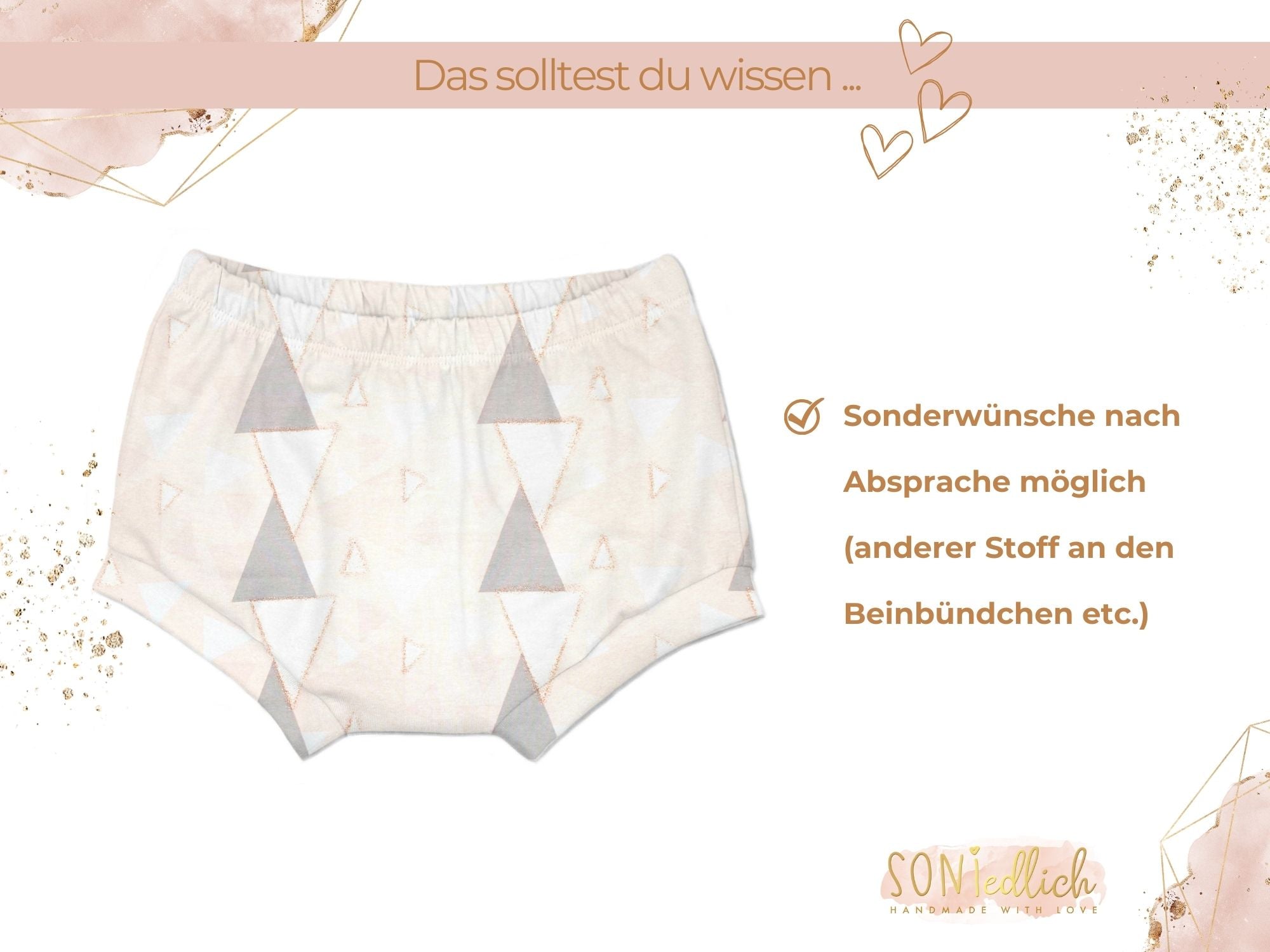 Bummie für Babys und Kinder „Glitzerdreieck“ Sonderwünsche