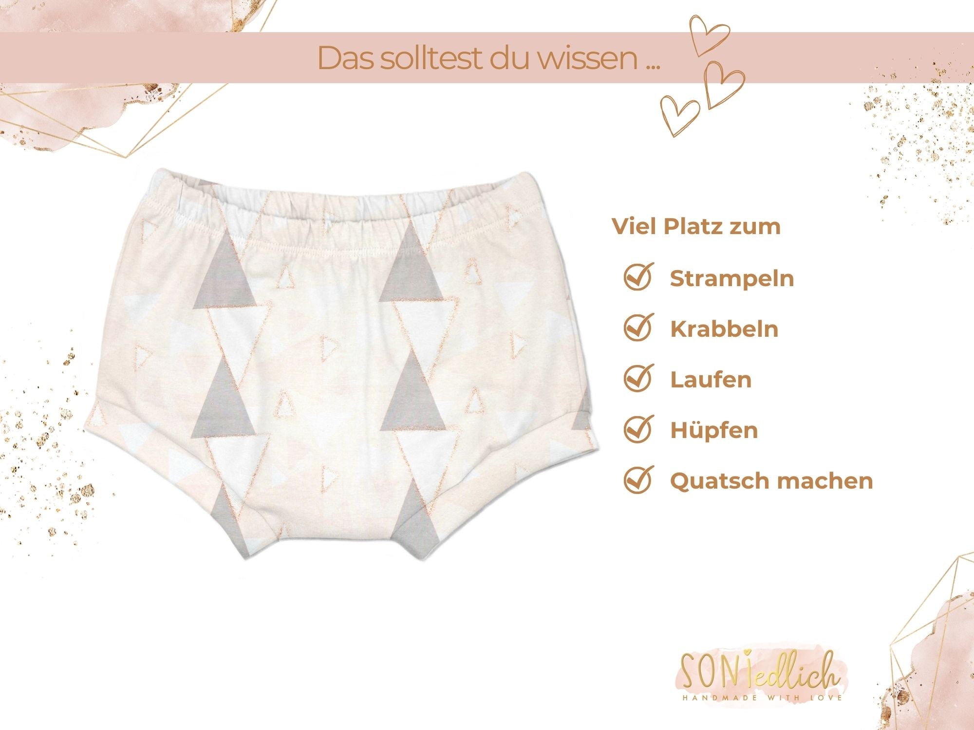 Bummie für Babys und Kinder „Glitzerdreieck“ Beschreibung2