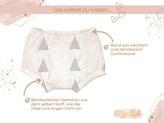 Bummie für Babys und Kinder „Glitzerdreieck“ Details