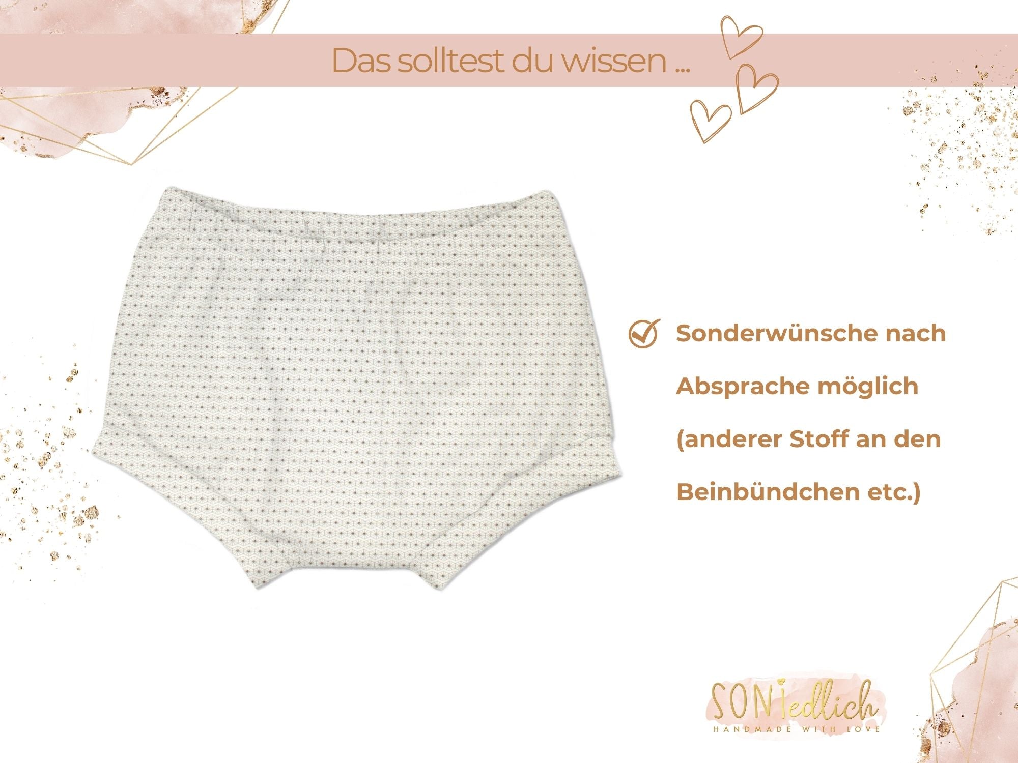 Bummie für Babys und Kinder „golden geometrics“ Sonderwünsche