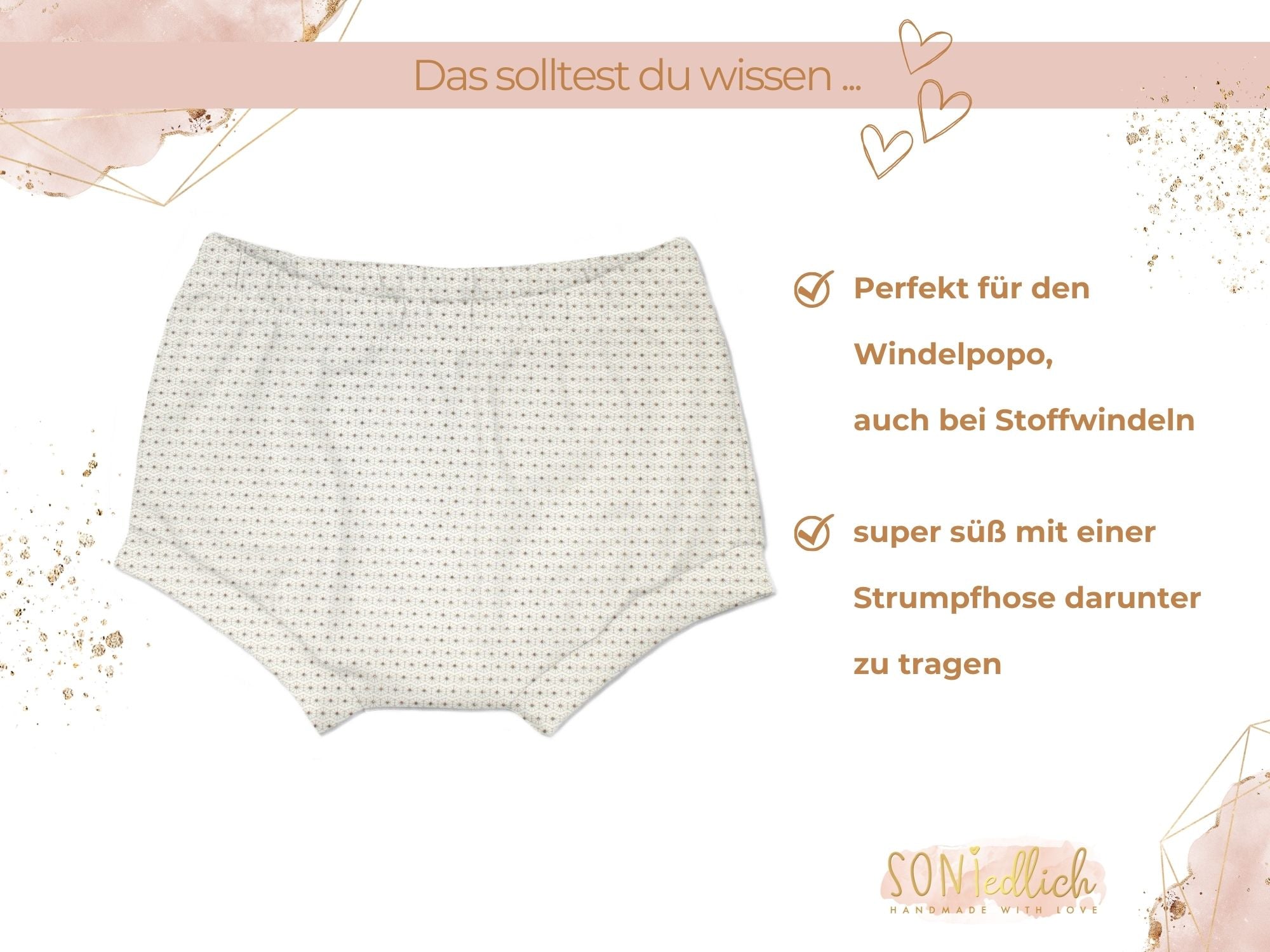 Bummie für Babys und Kinder „golden geometrics“ Beschreibung1