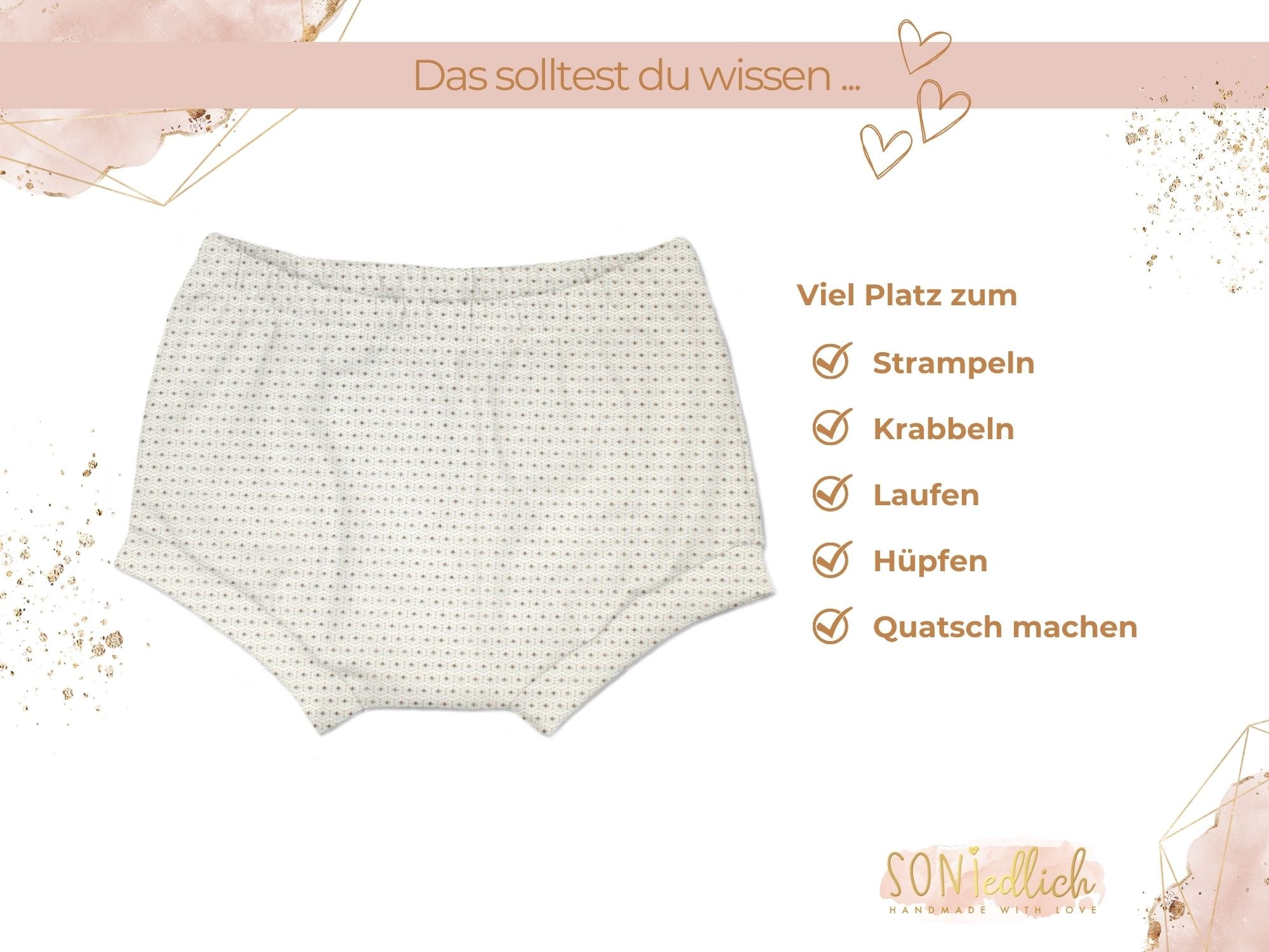 Bummie für Babys und Kinder „golden geometrics“ Beschreibung2