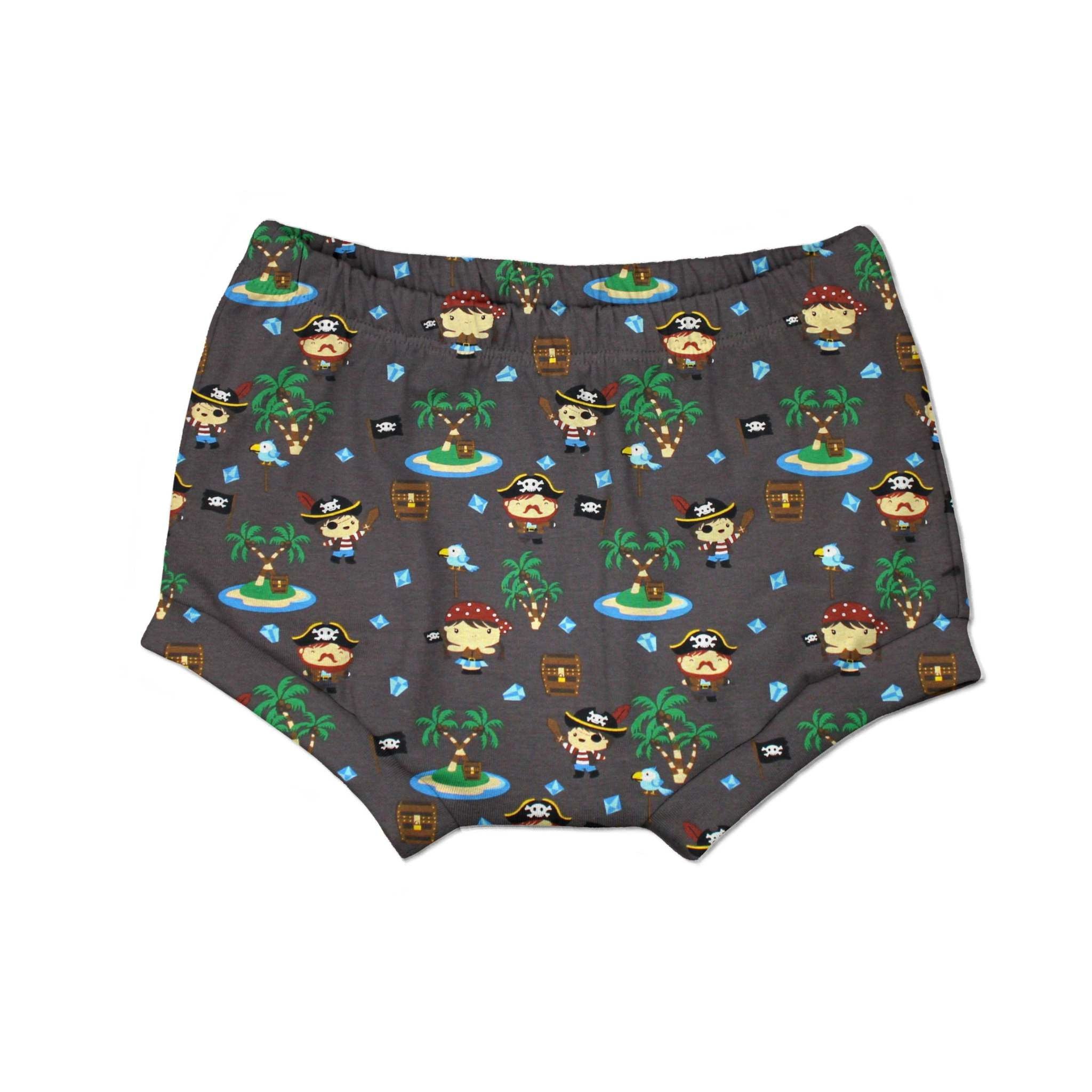 Bummie für Babys und Kinder „Inselpiraten, dunkelbraun“