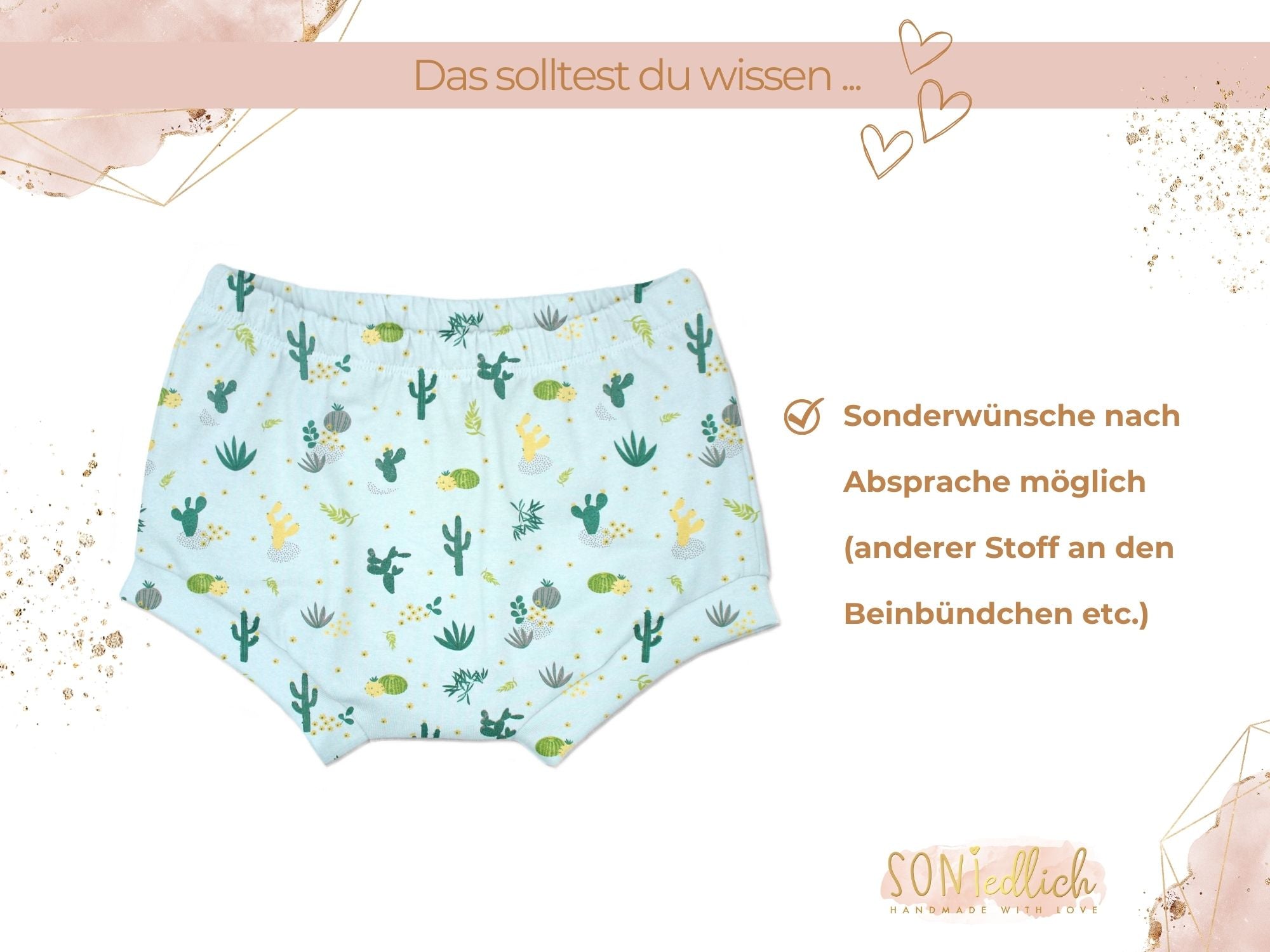 Bummie für Babys und Kinder „Kaktus“ Sonderwünsche