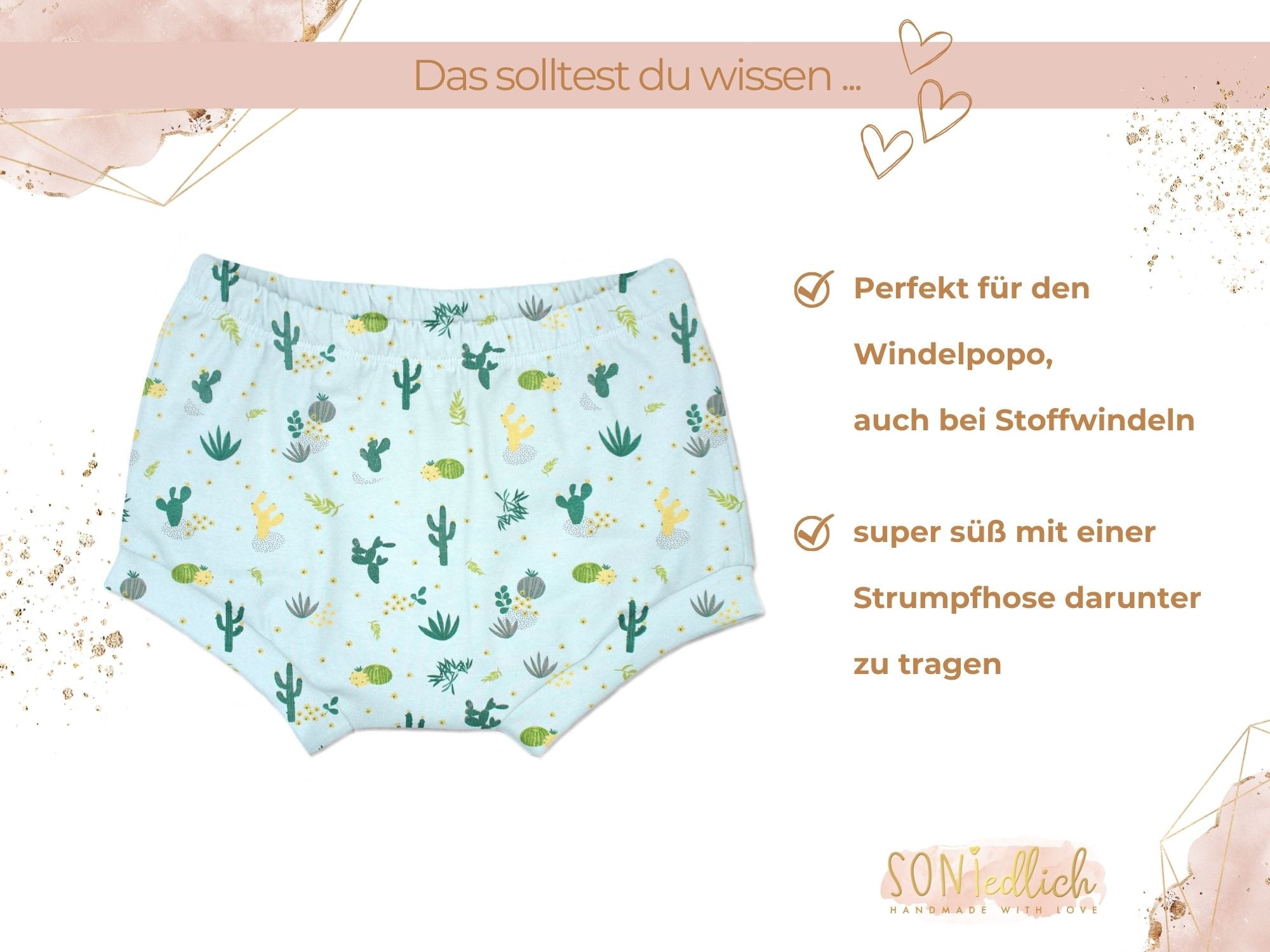 Bummie für Babys und Kinder „Kaktus“ Beschreibung1