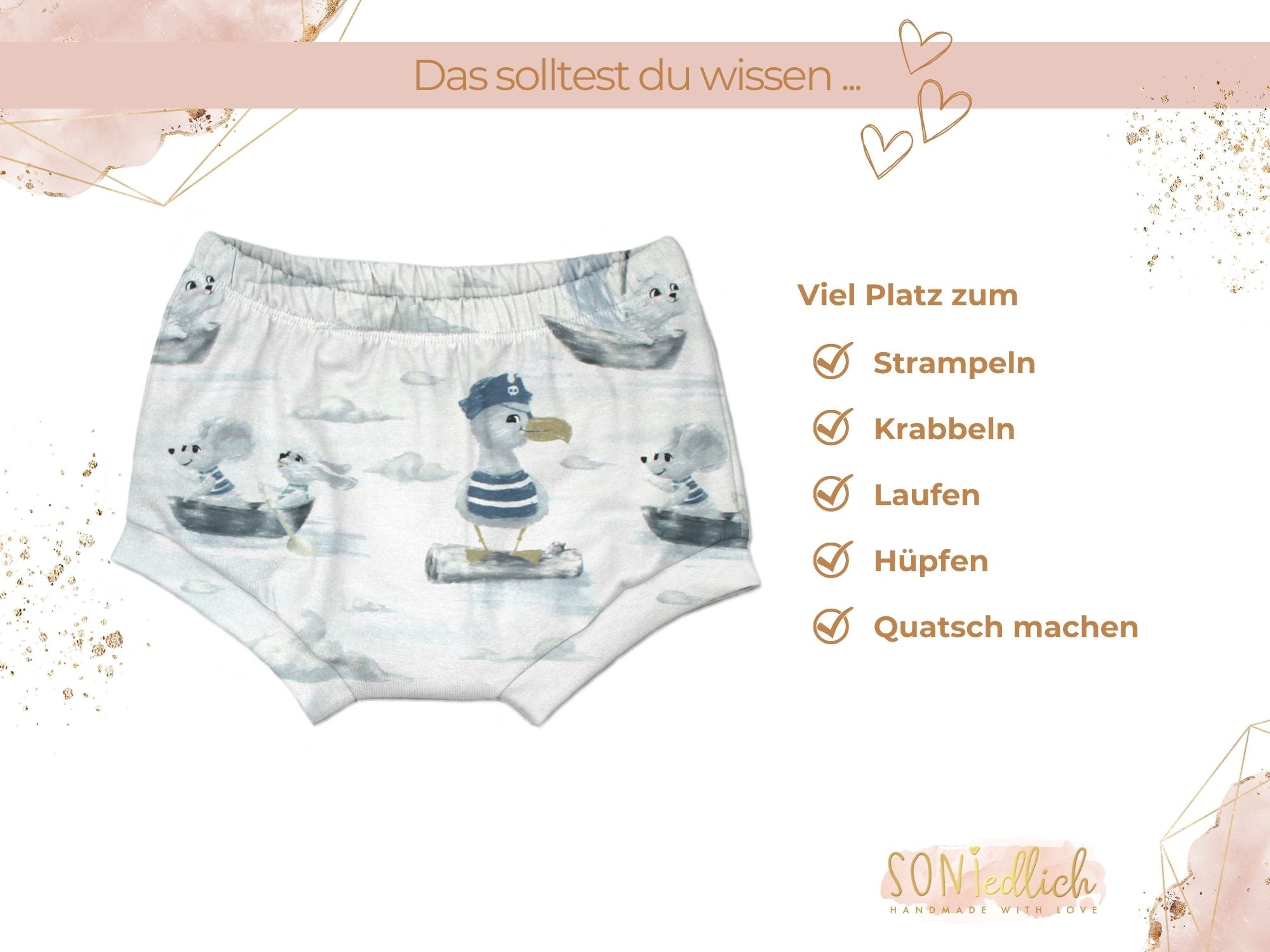 Bummie für Babys und Kinder „Kapitän Möwe“ Beschreibung2