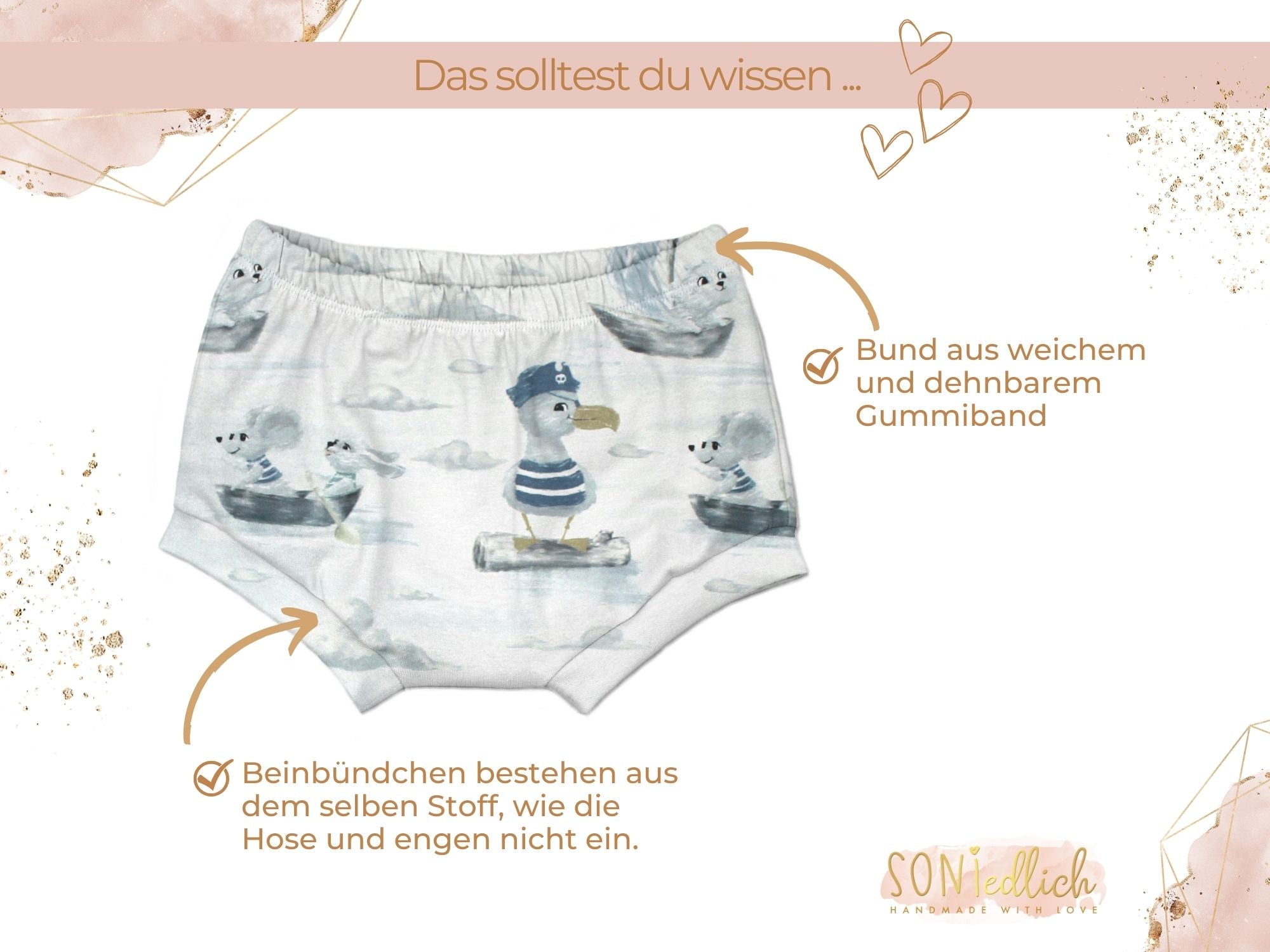 Bummie für Babys und Kinder „Kapitän Möwe“ Details