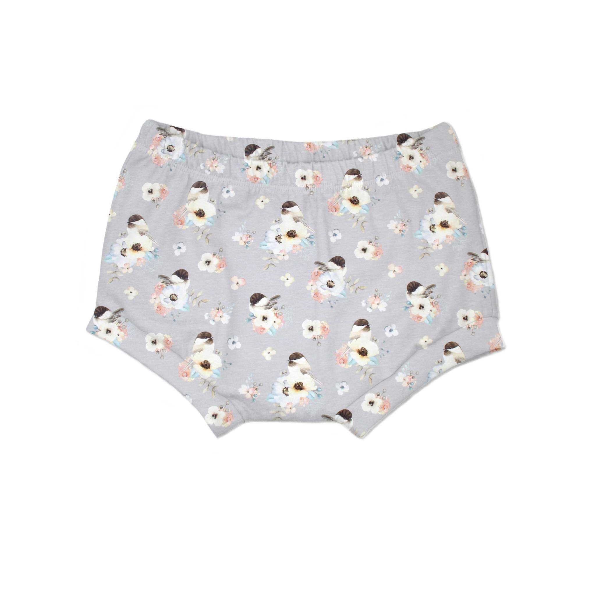 Bummie für Babys und Kinder „little birds, grau“