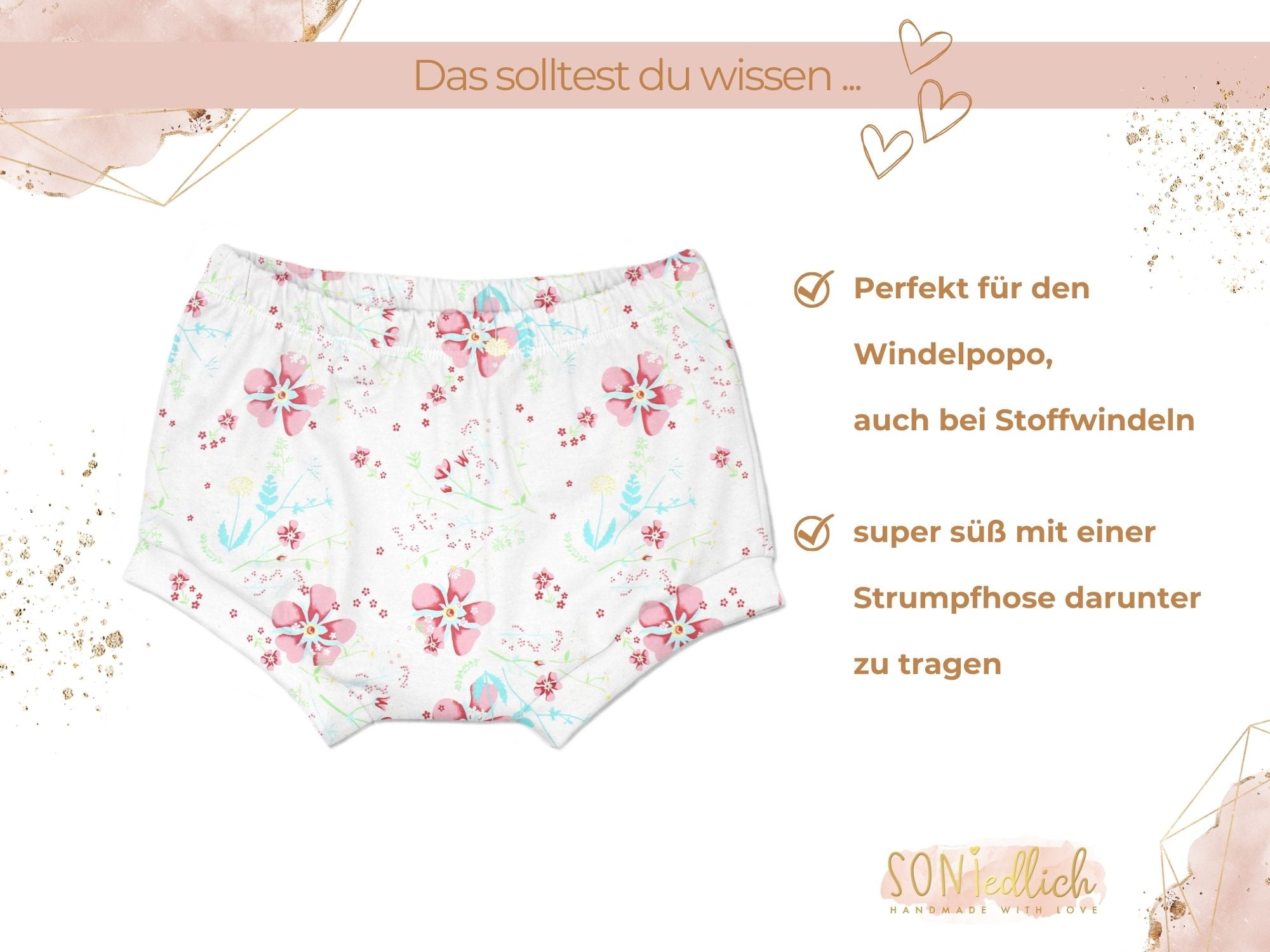 Bummie für Babys und Kinder „lovely flowers" Beschreibung1