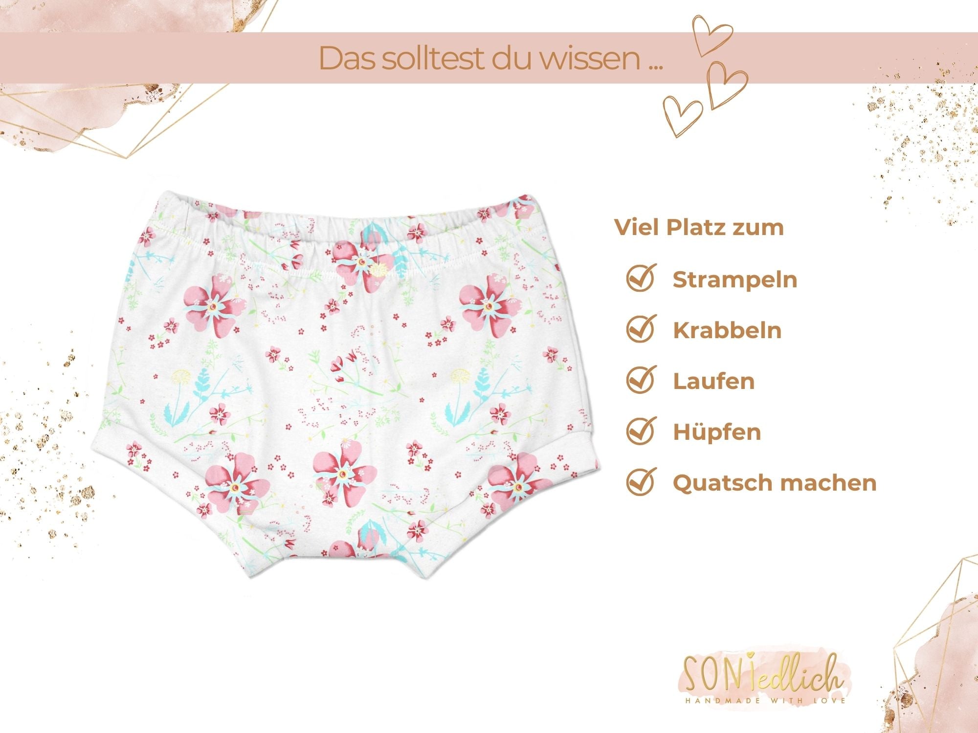 Bummie für Babys und Kinder „lovely flowers" Beschreibung2