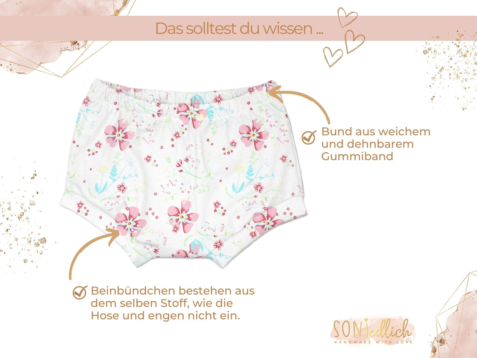 Bummie für Babys und Kinder „lovely flowers" Details