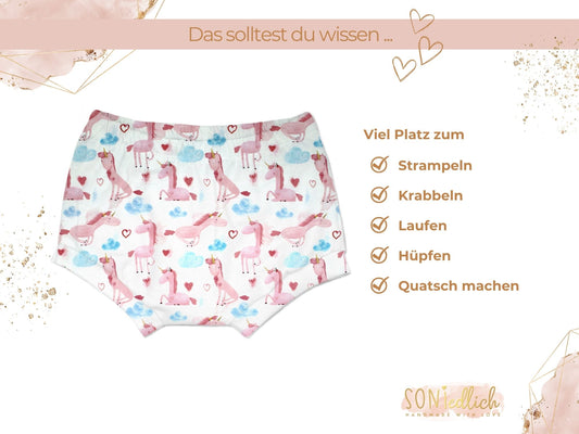 Bummie für Babys und Kinder „lovely unicorn" Beschreibung2