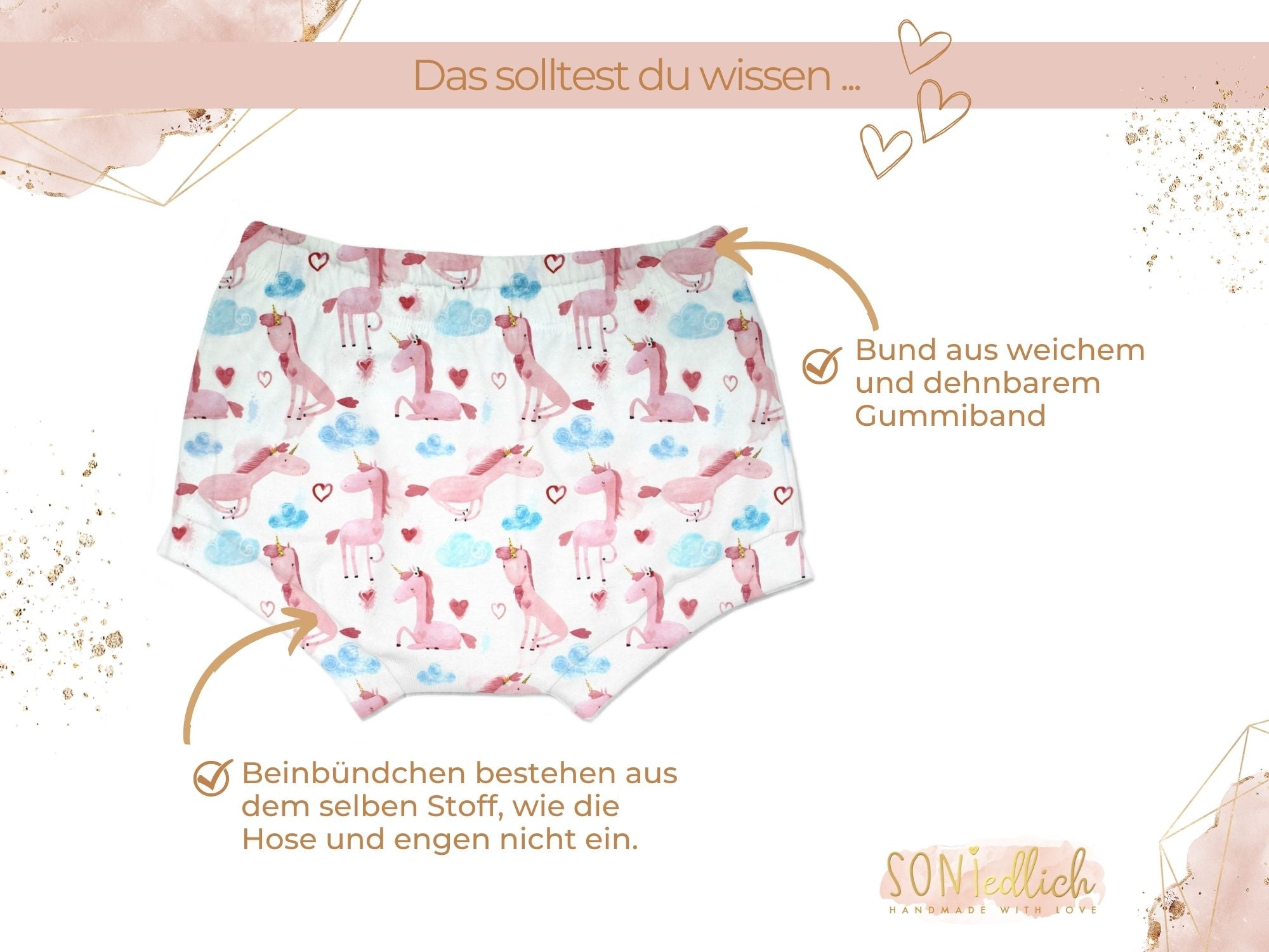 Bummie für Babys und Kinder „lovely unicorn" Details