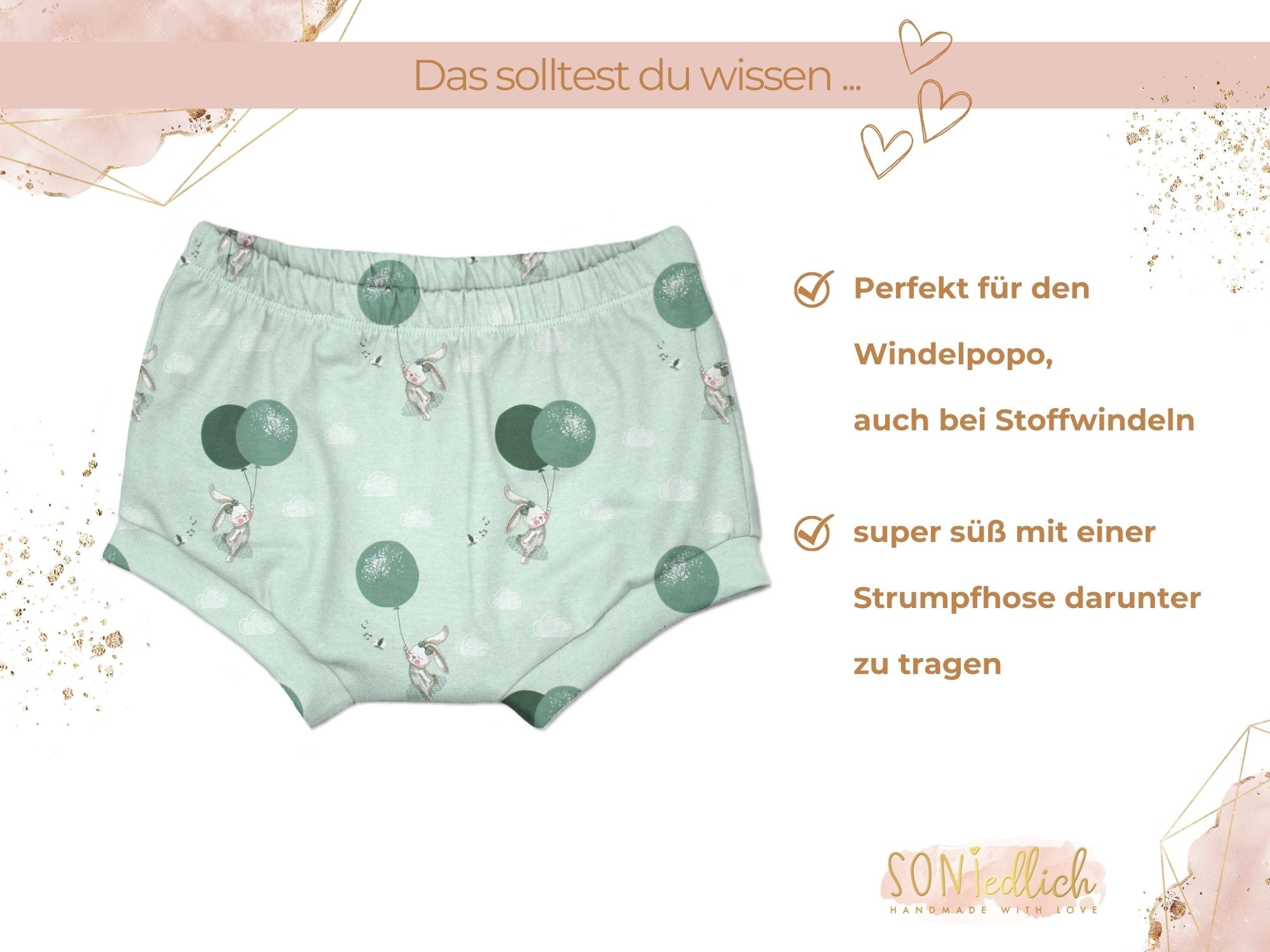 Bummie für Babys und Kinder „Luftballonhase“ Beschreibung1