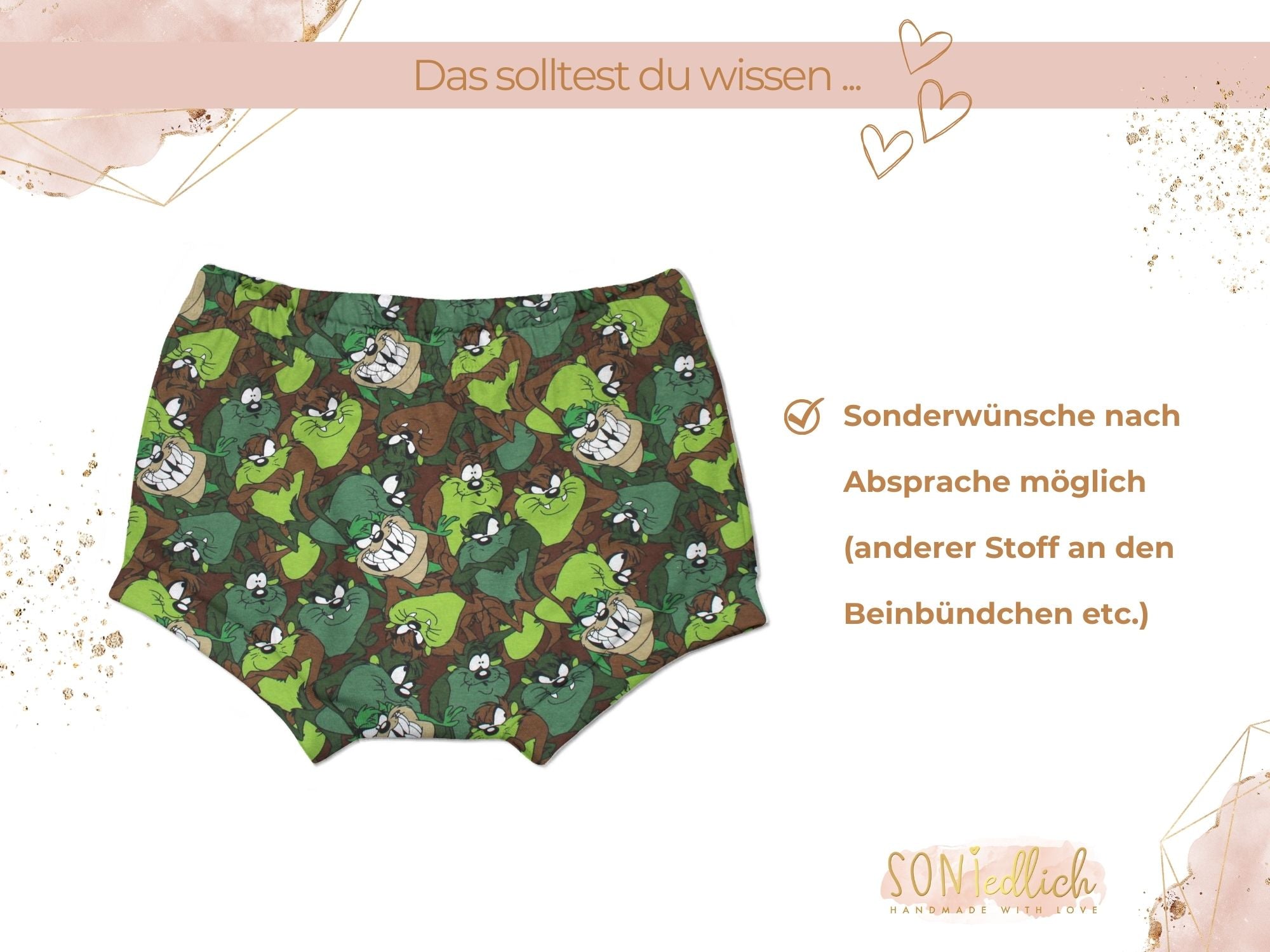 Bummie für Babys und Kinder „Monster“ Sonderwünsche