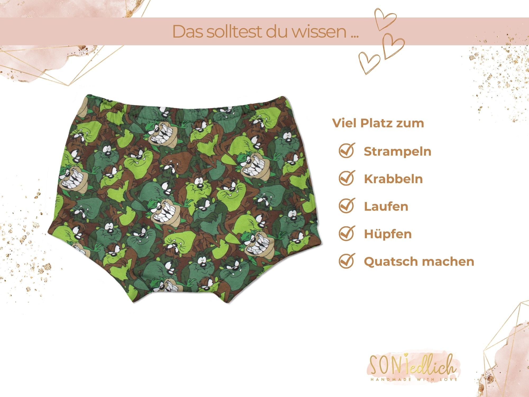 Bummie für Babys und Kinder „Monster“ Beschreibung2