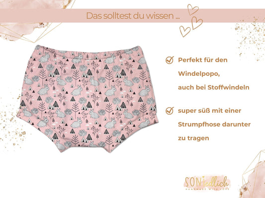 Bummie für Babys und Kinder „mountain bunny“ Beschreibung1