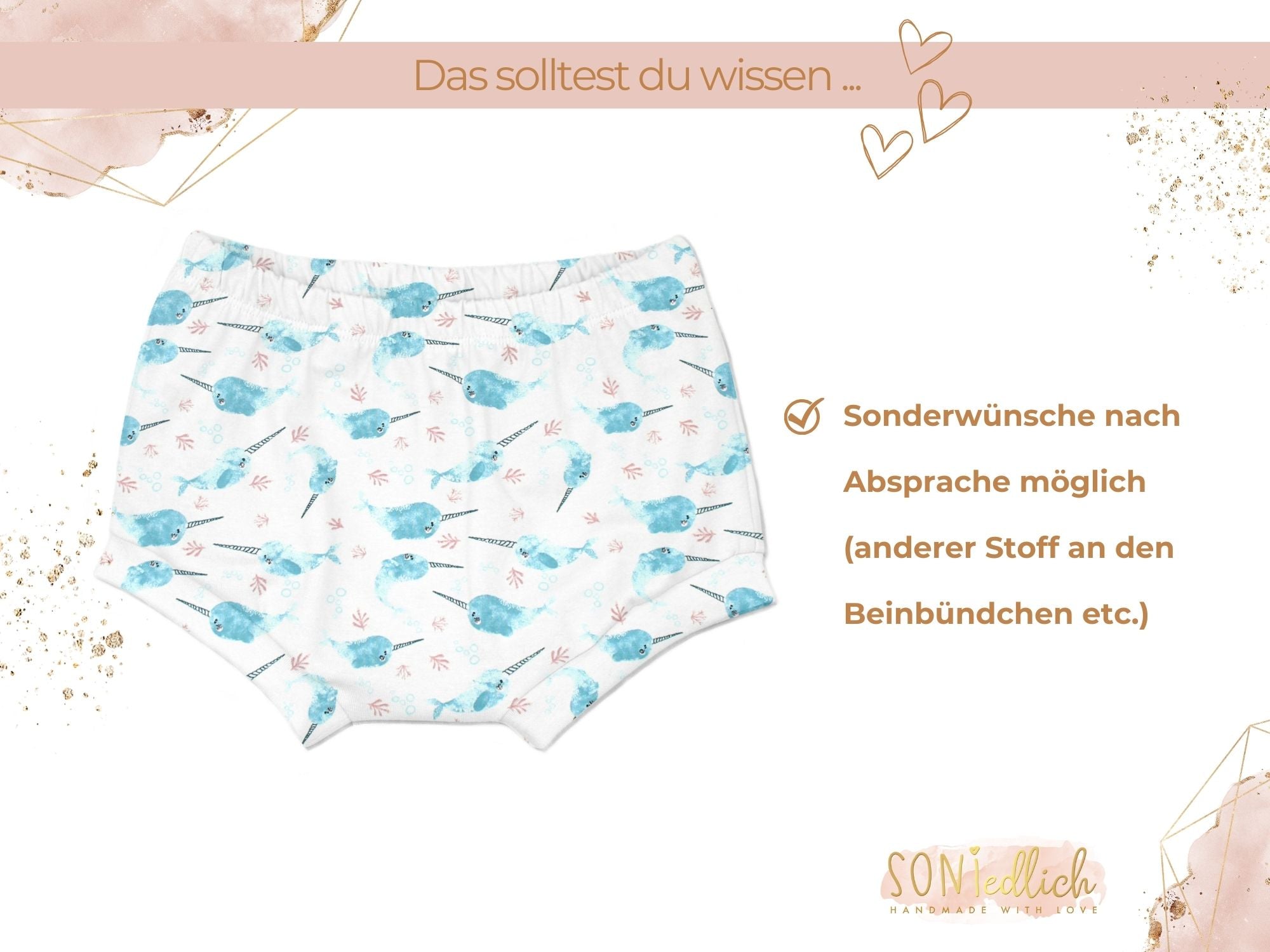 Bummie für Babys und Kinder „Narwal“ Sonderwünsche