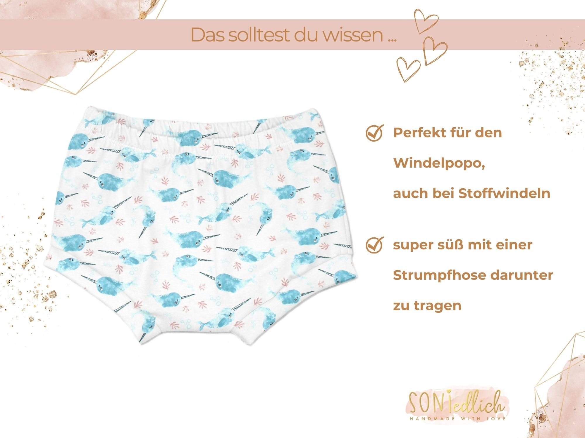 Bummie für Babys und Kinder „Narwal“ Beschreibung1