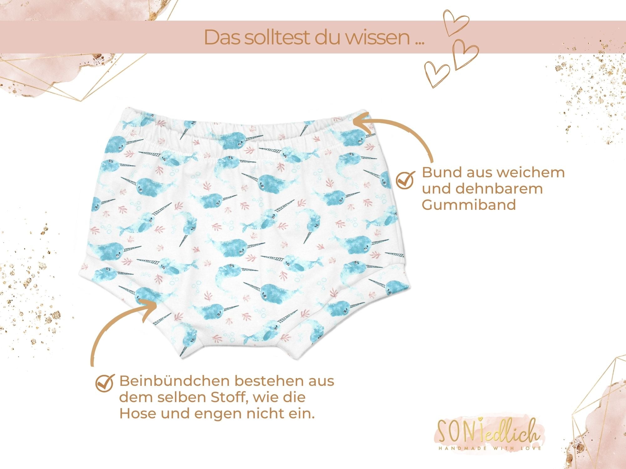 Bummie für Babys und Kinder „Narwal“ Details