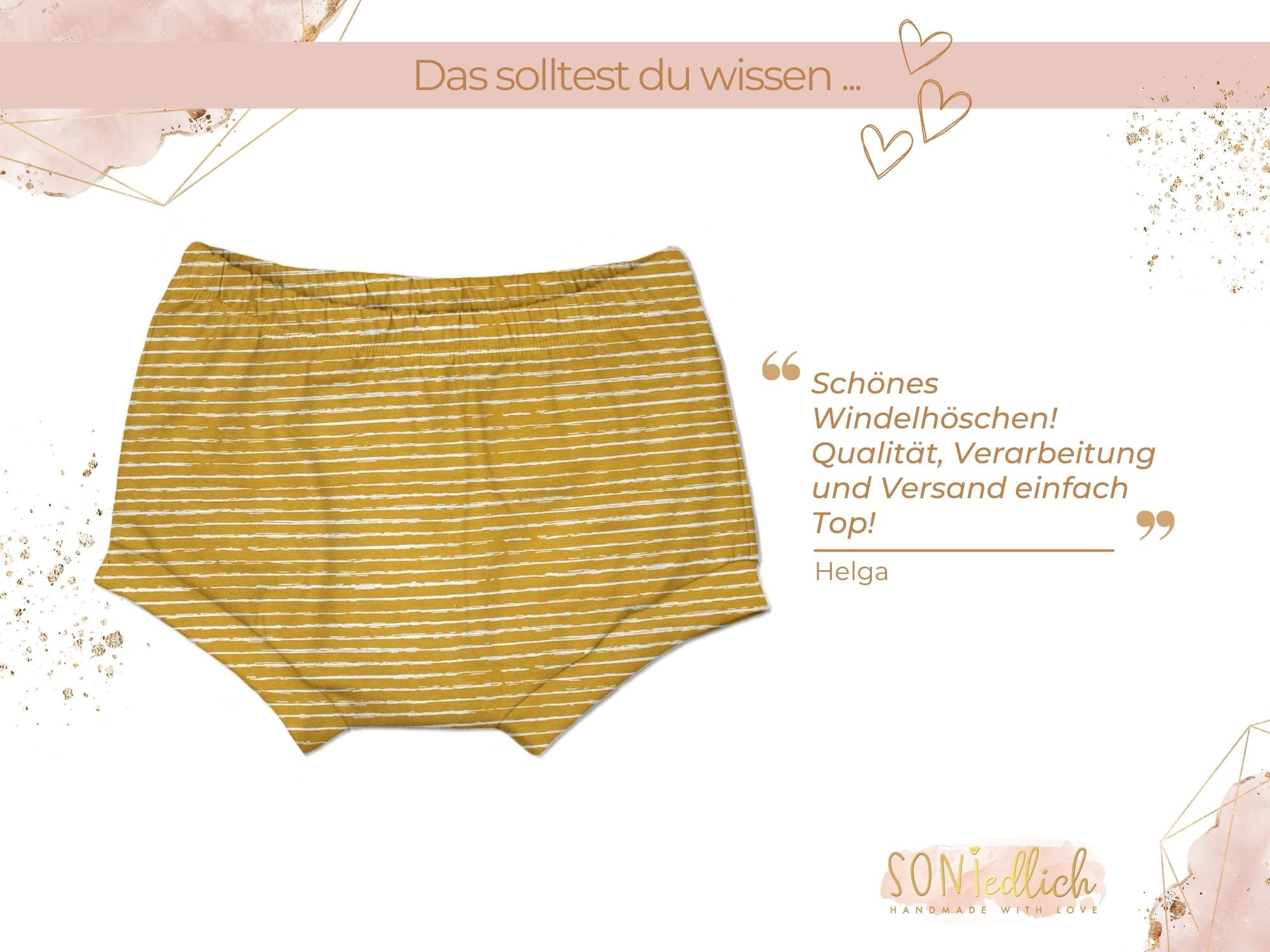 Bummie für Babys und Kinder „painted lines, senf“ Bewertung