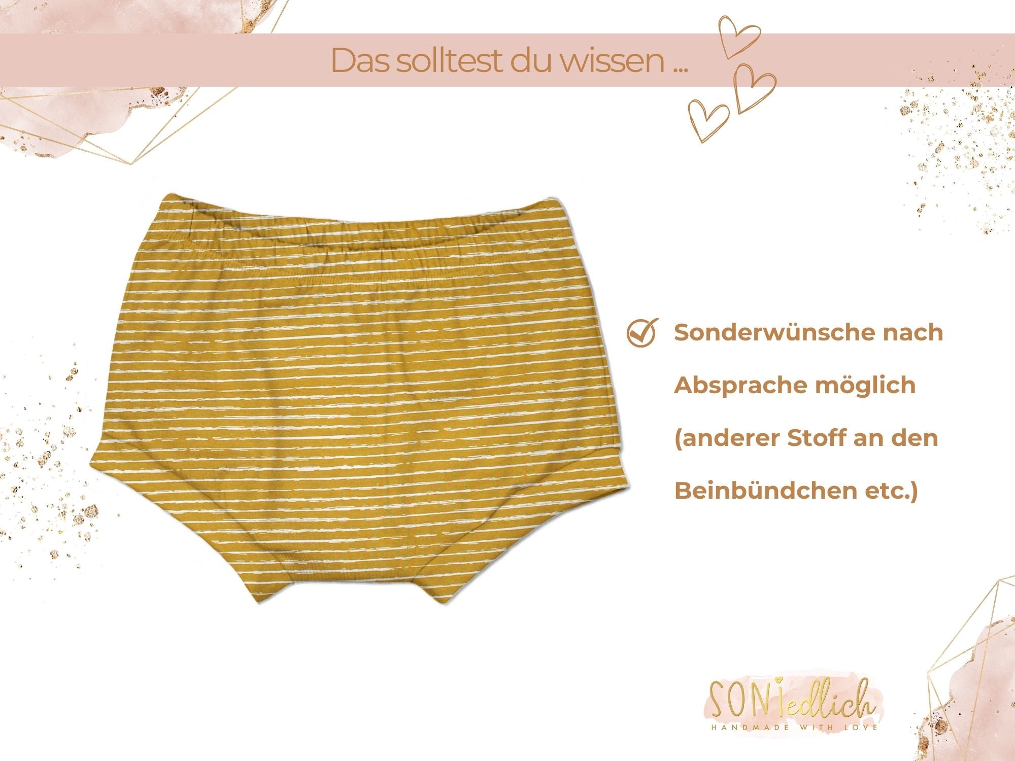 Bummie für Babys und Kinder „painted lines, senf“ Sonderwünsche