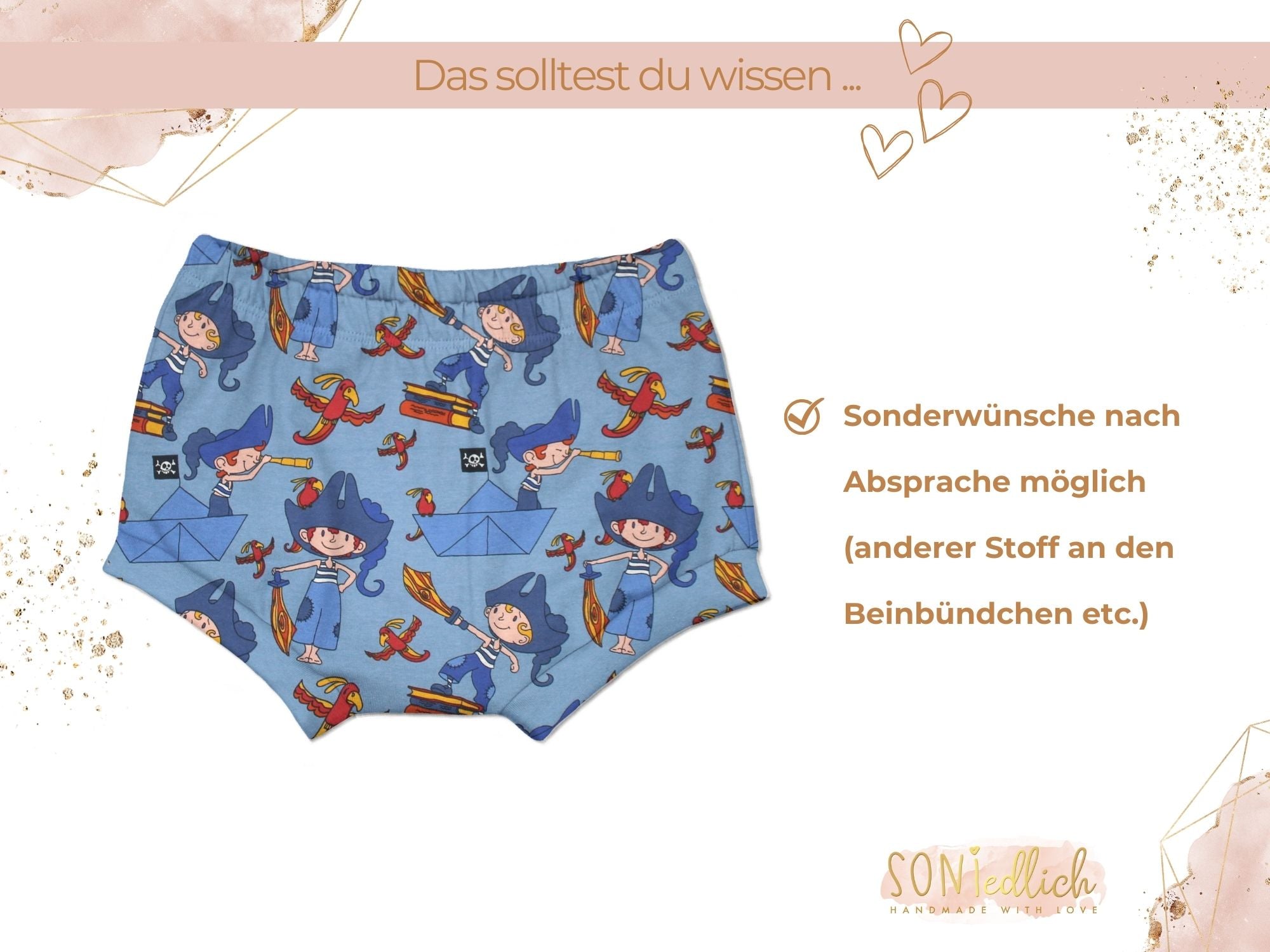 Bummie für Babys und Kinder „Papierschiffpiraten“ Sonderwünsche