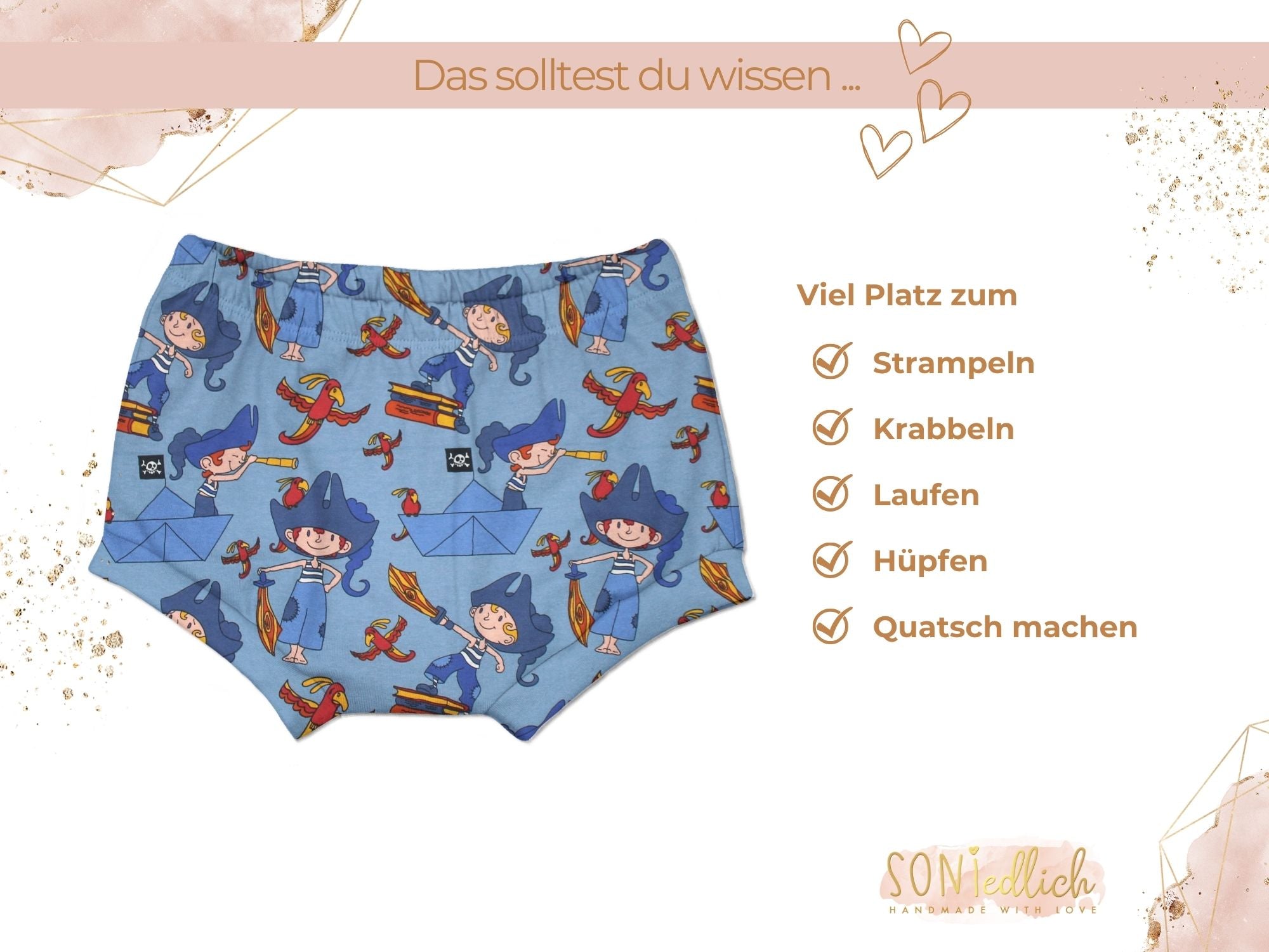 Bummie für Babys und Kinder „Papierschiffpiraten“ Beschreibung2
