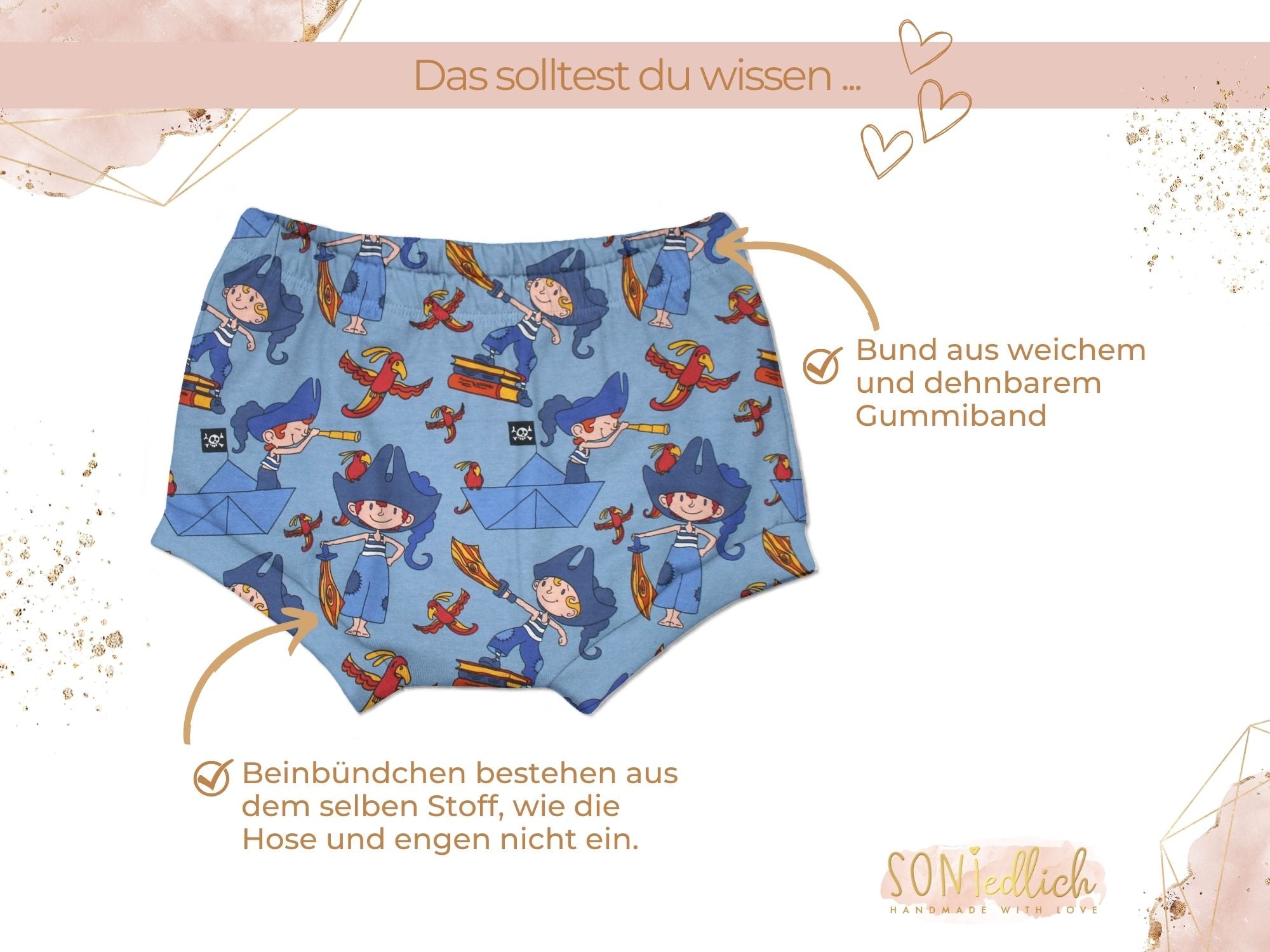 Bummie für Babys und Kinder „Papierschiffpiraten“ Details