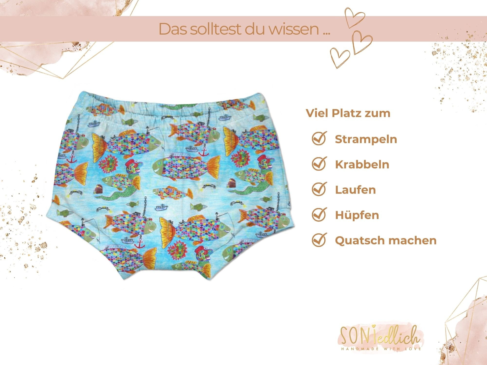 Bummie für Babys und Kinder „Regenbogenfisch“ Beschreibung2