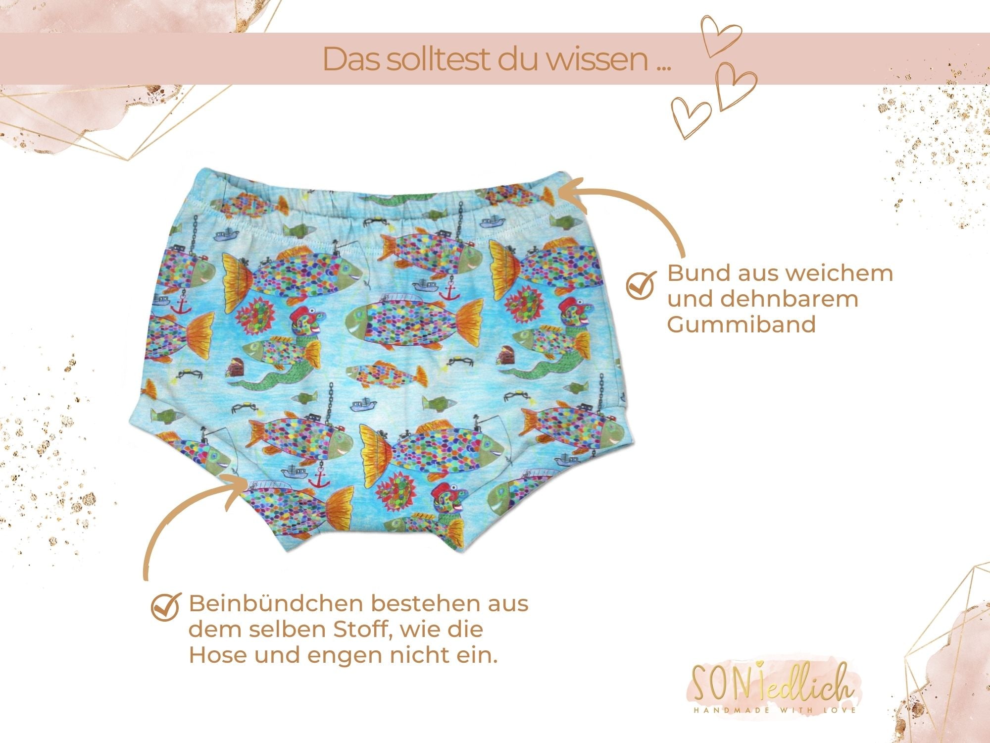 Bummie für Babys und Kinder „Regenbogenfisch“ Details