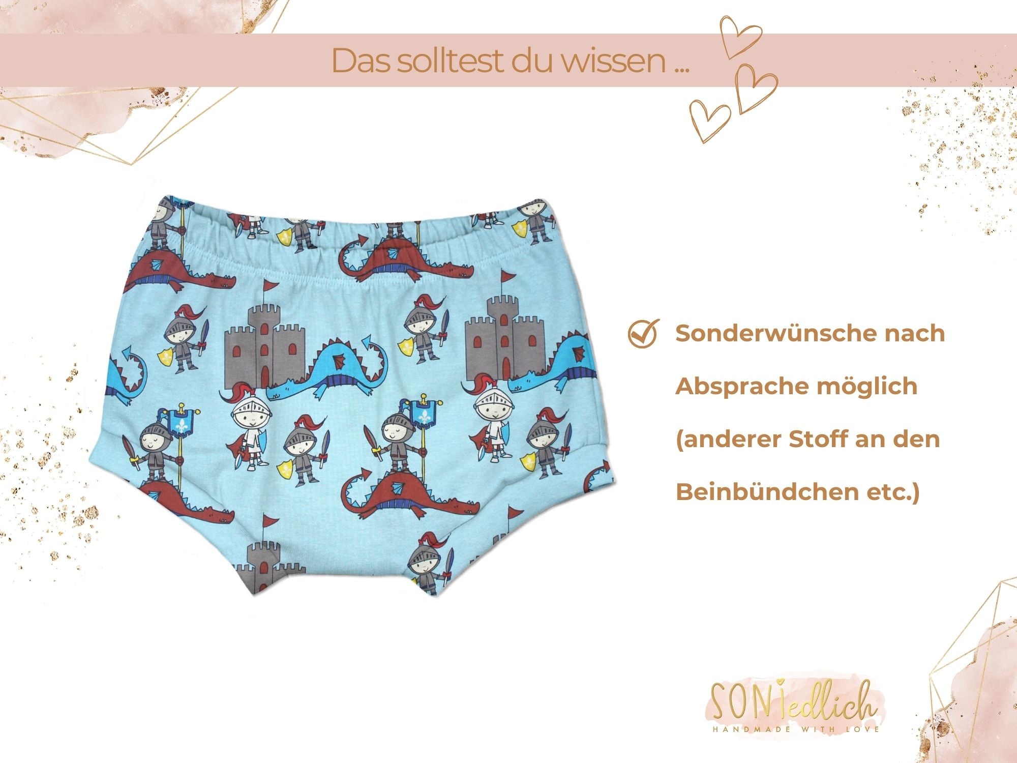 Bummie für Babys und Kinder „Ritterburg“ Sonderwünsche