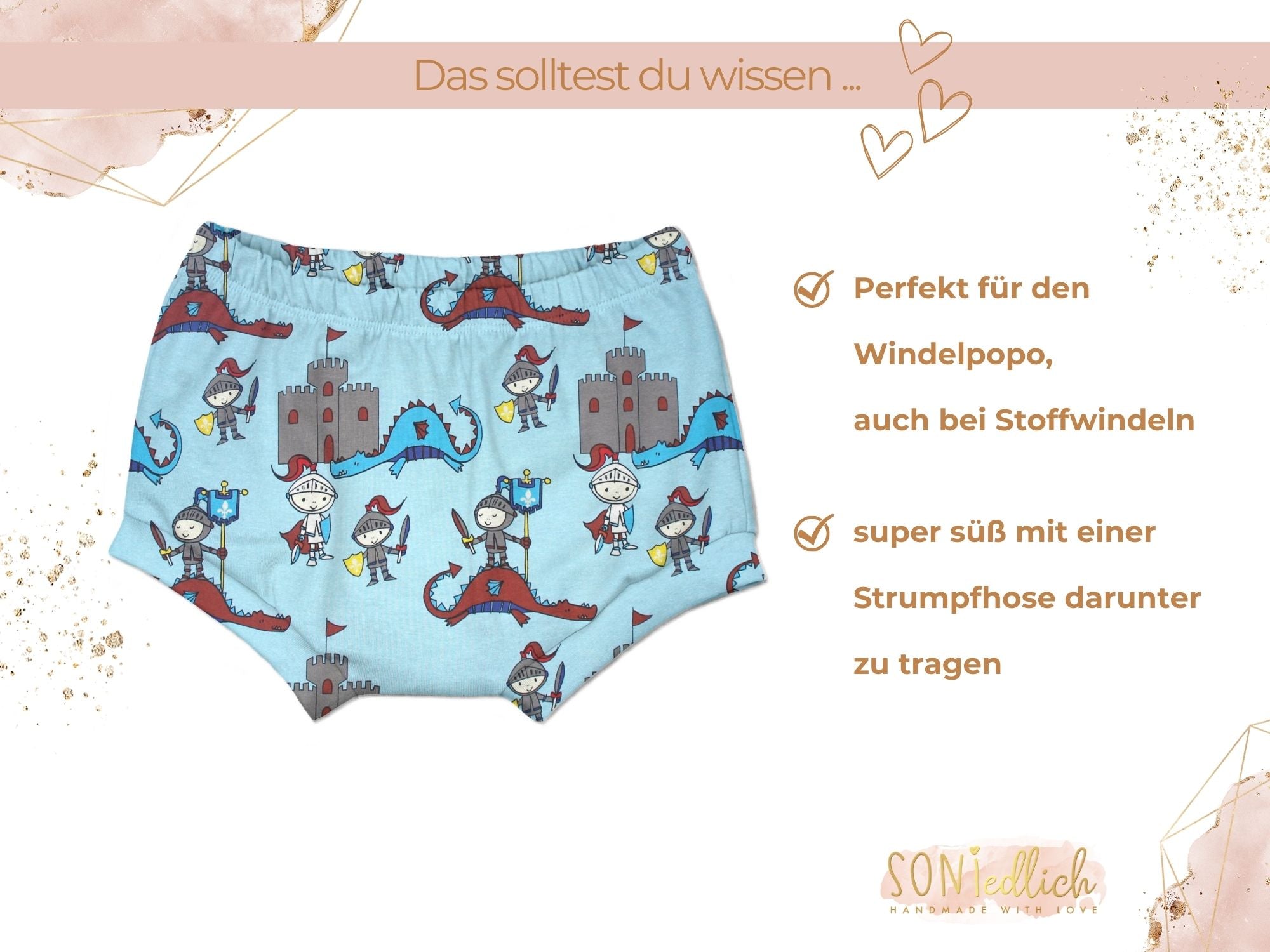 Bummie für Babys und Kinder „Ritterburg“ Beschreibung1