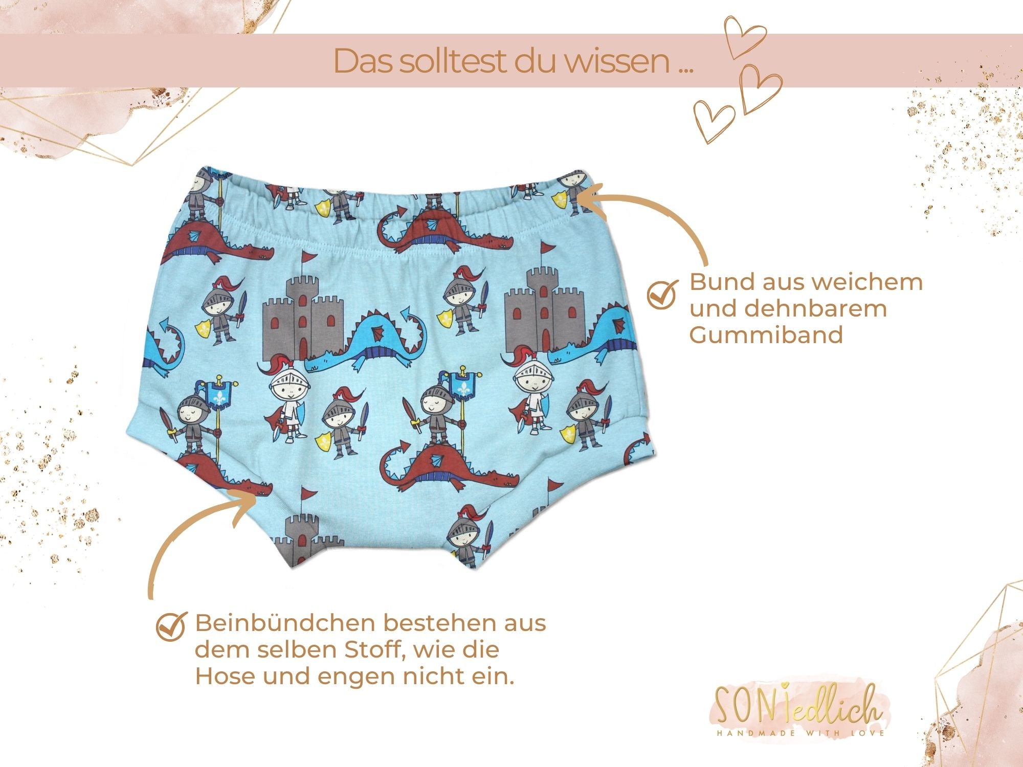 Bummie für Babys und Kinder „Ritterburg“ Details
