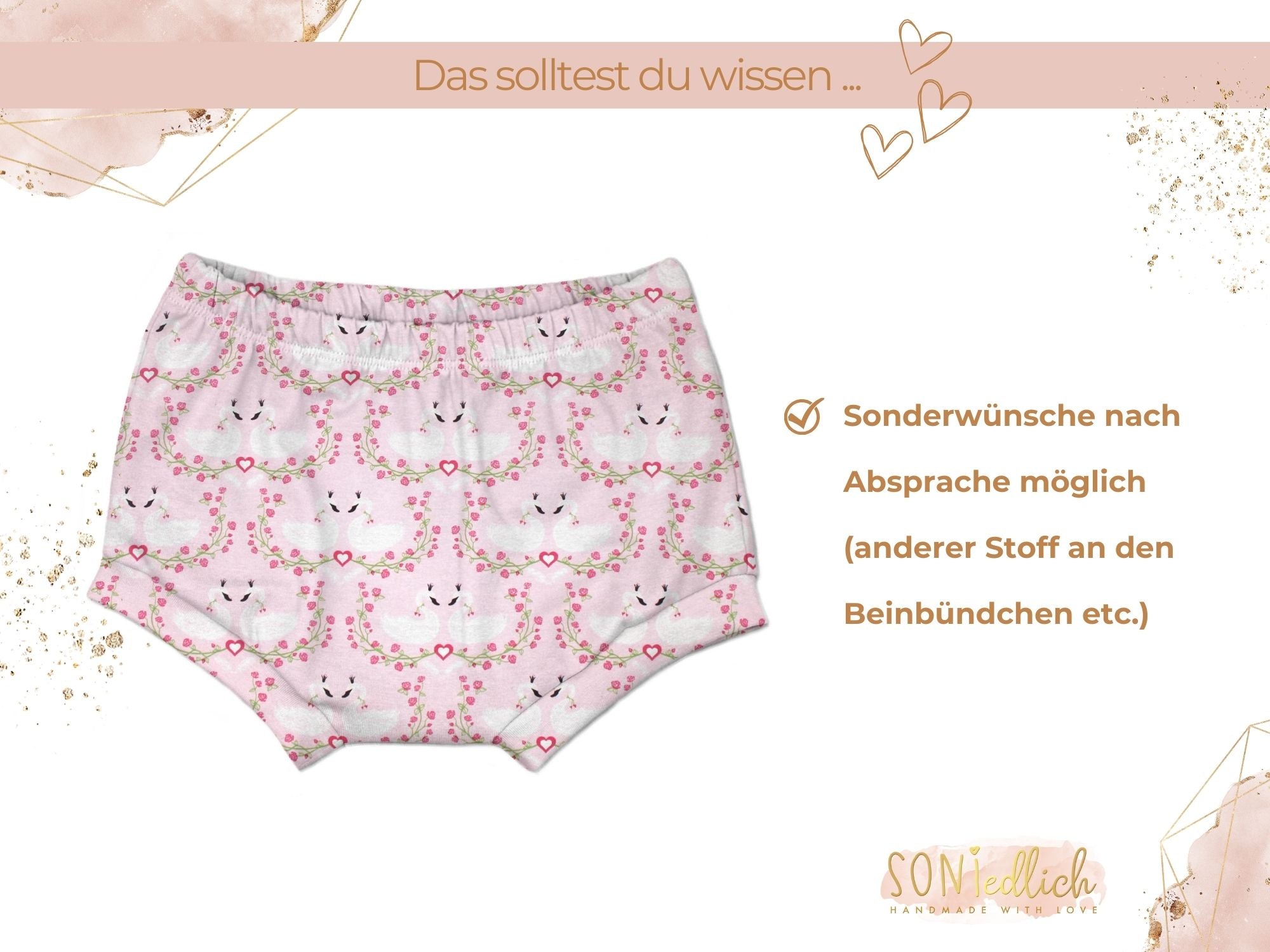 Bummie für Babys und Kinder „Schwäne“ Sonderwünsche