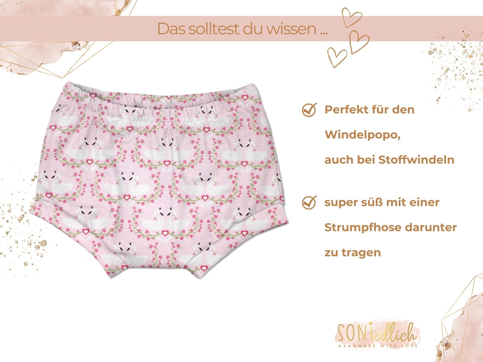 Bummie für Babys und Kinder „Schwäne“ Beschreibung1