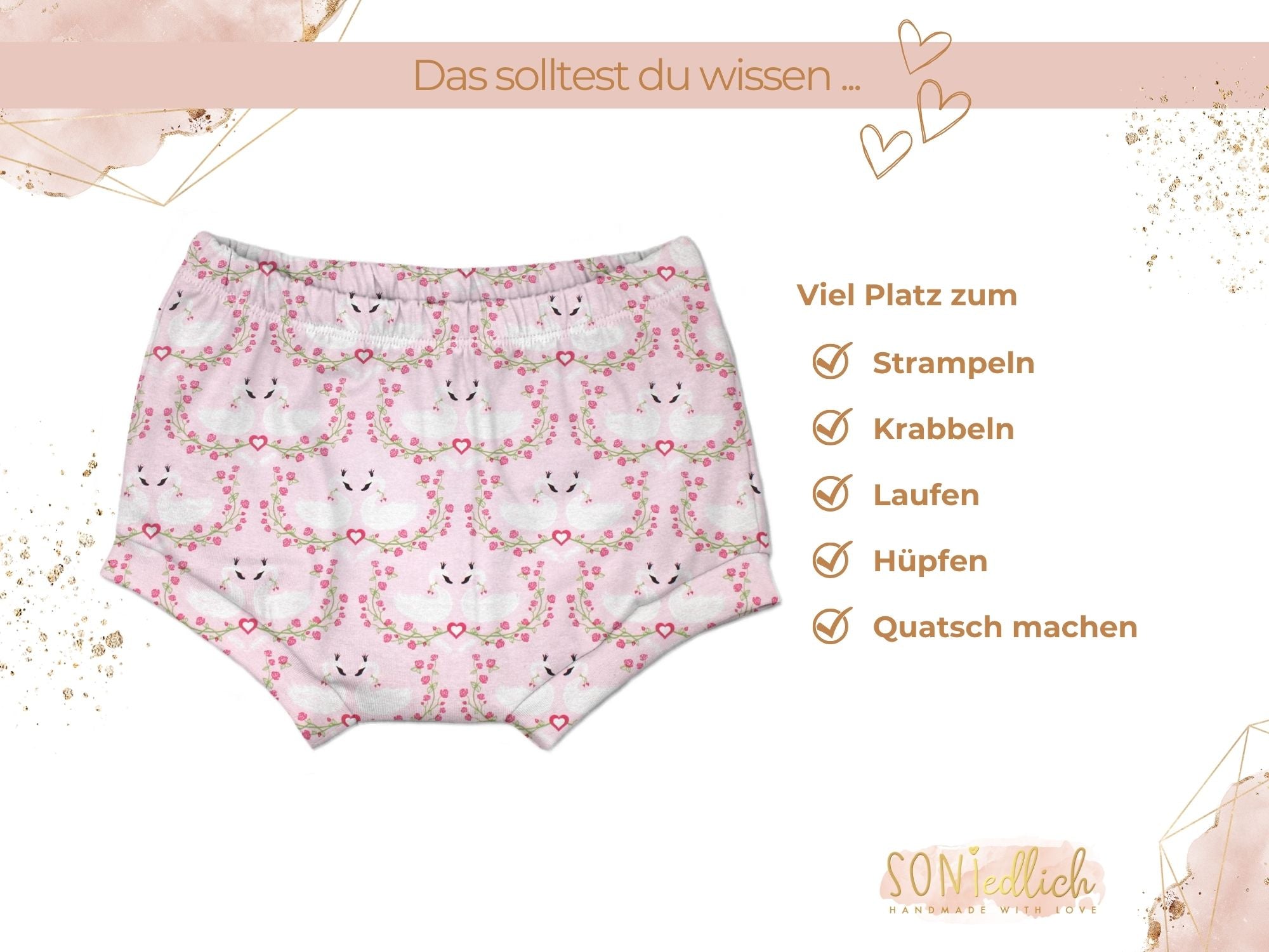 Bummie für Babys und Kinder „Schwäne“ Beschreibung2