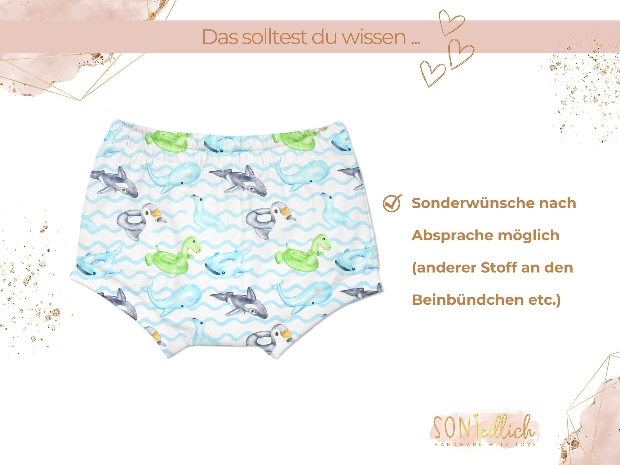 Bummie für Babys und Kinder „Schwimmreifentiere" Sonderwünsche