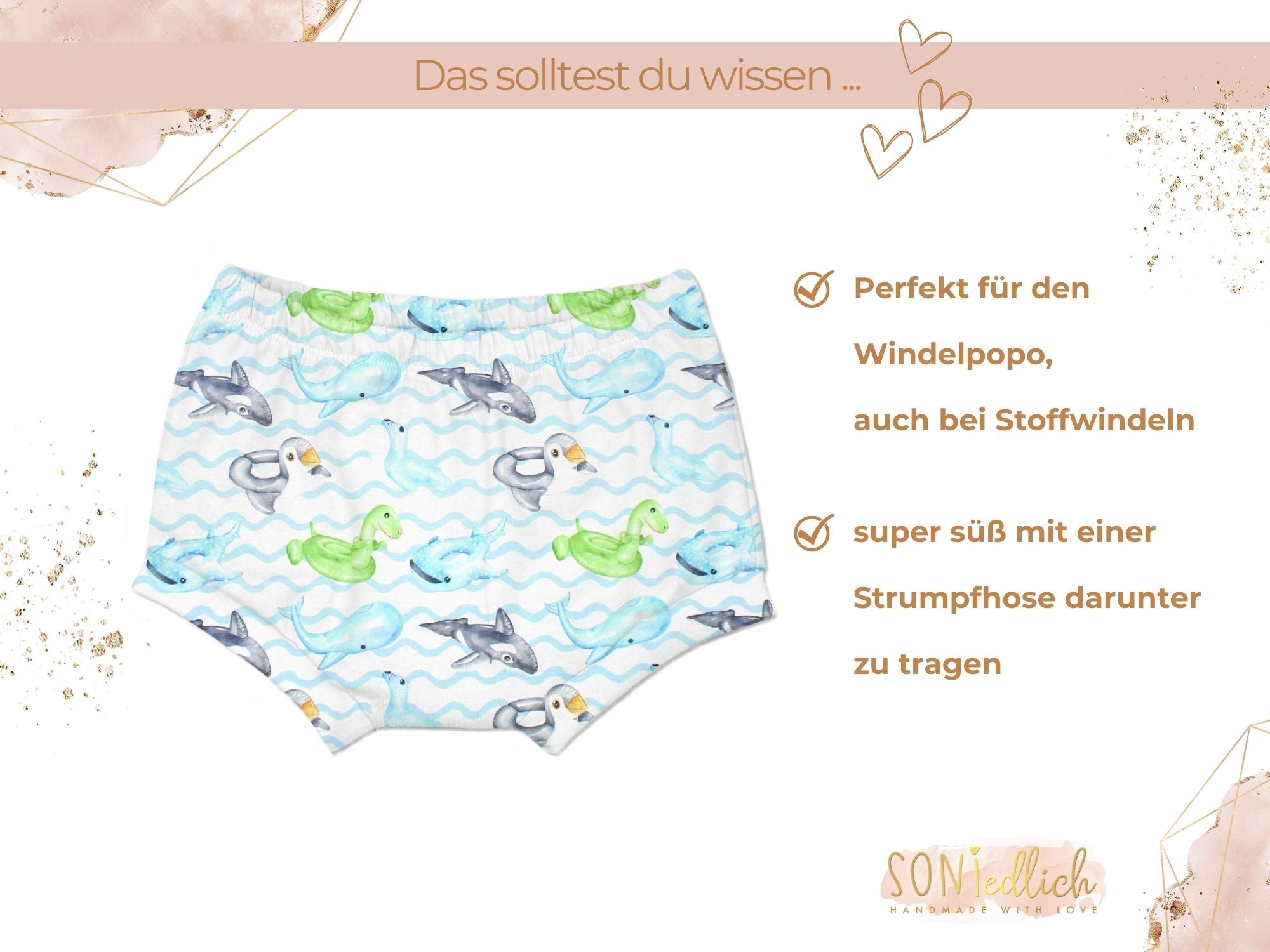 Bummie für Babys und Kinder „Schwimmreifentiere" Beschreibung1