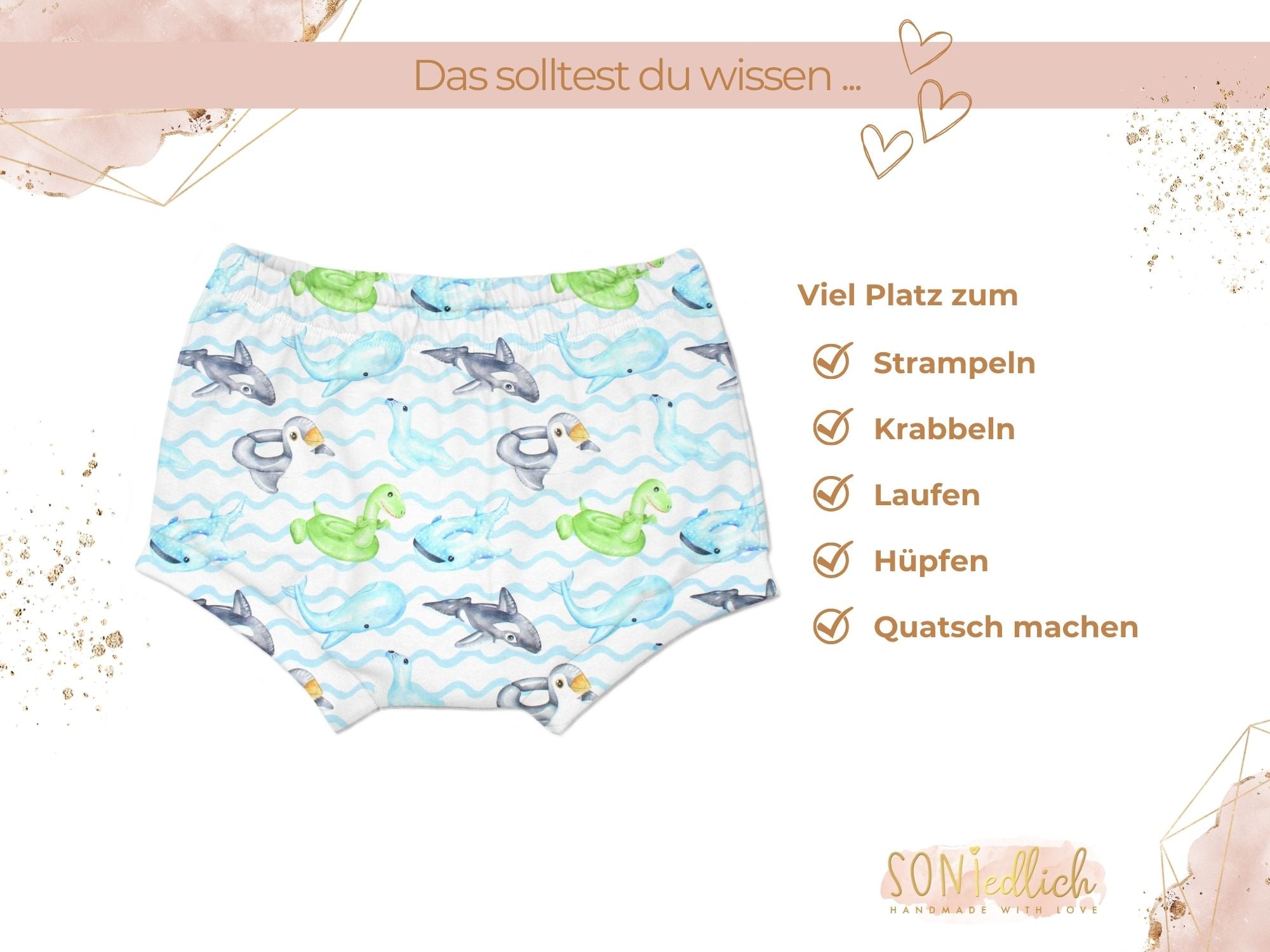 Bummie für Babys und Kinder „Schwimmreifentiere" Beschreibung2