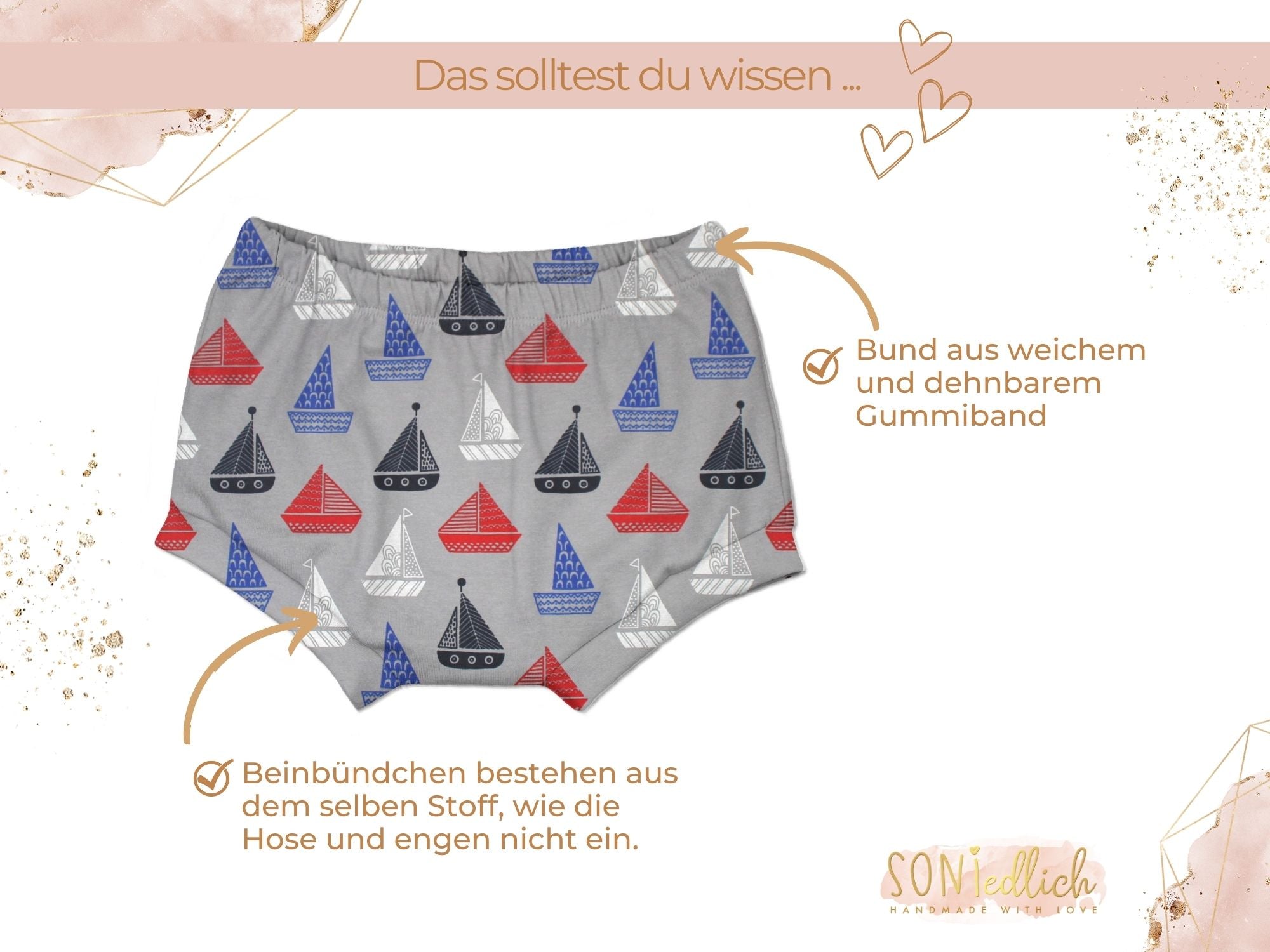 Bummie für Babys und Kinder „Segelboot“ Details